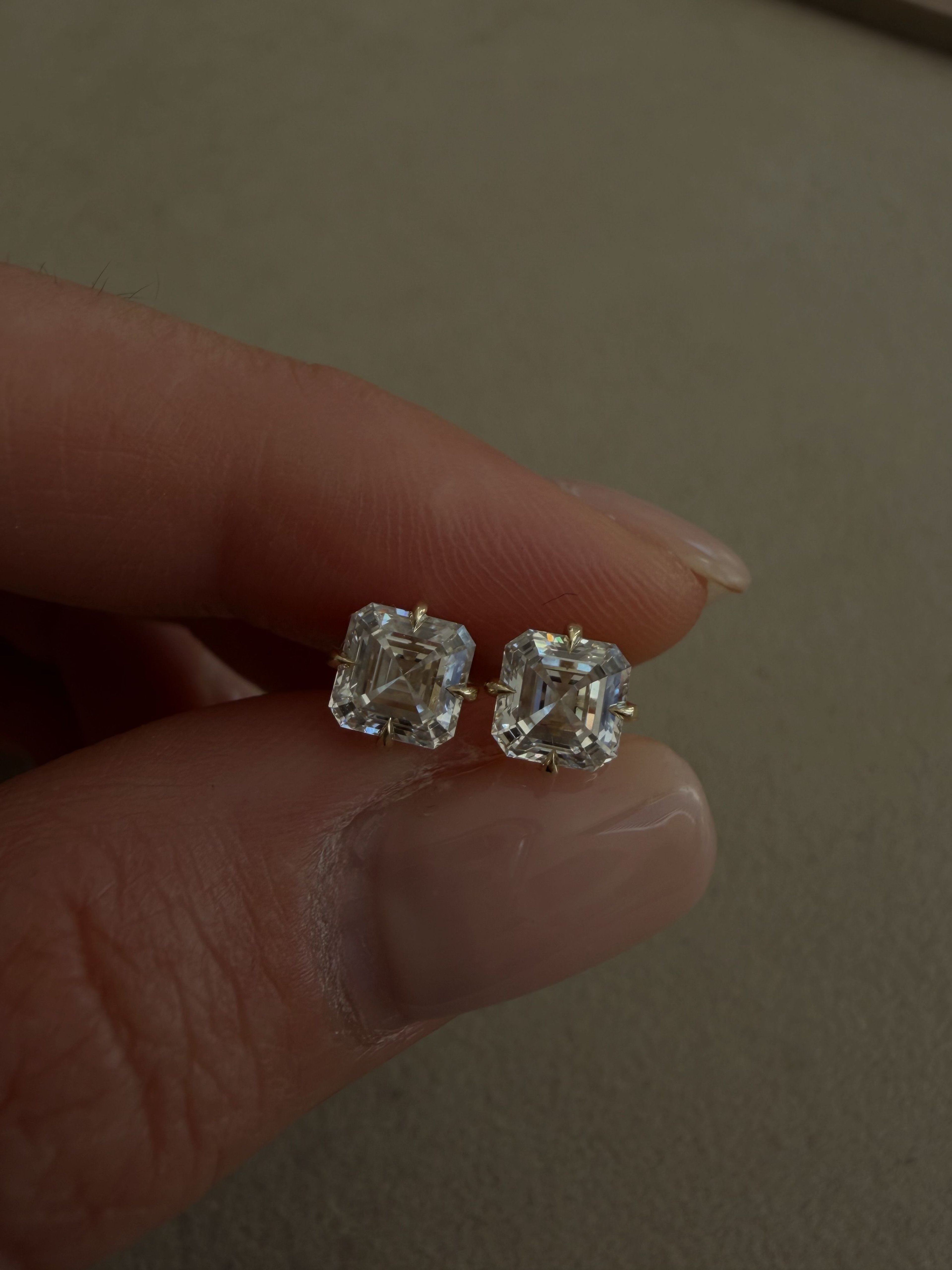 Asscher Prong Earrings
