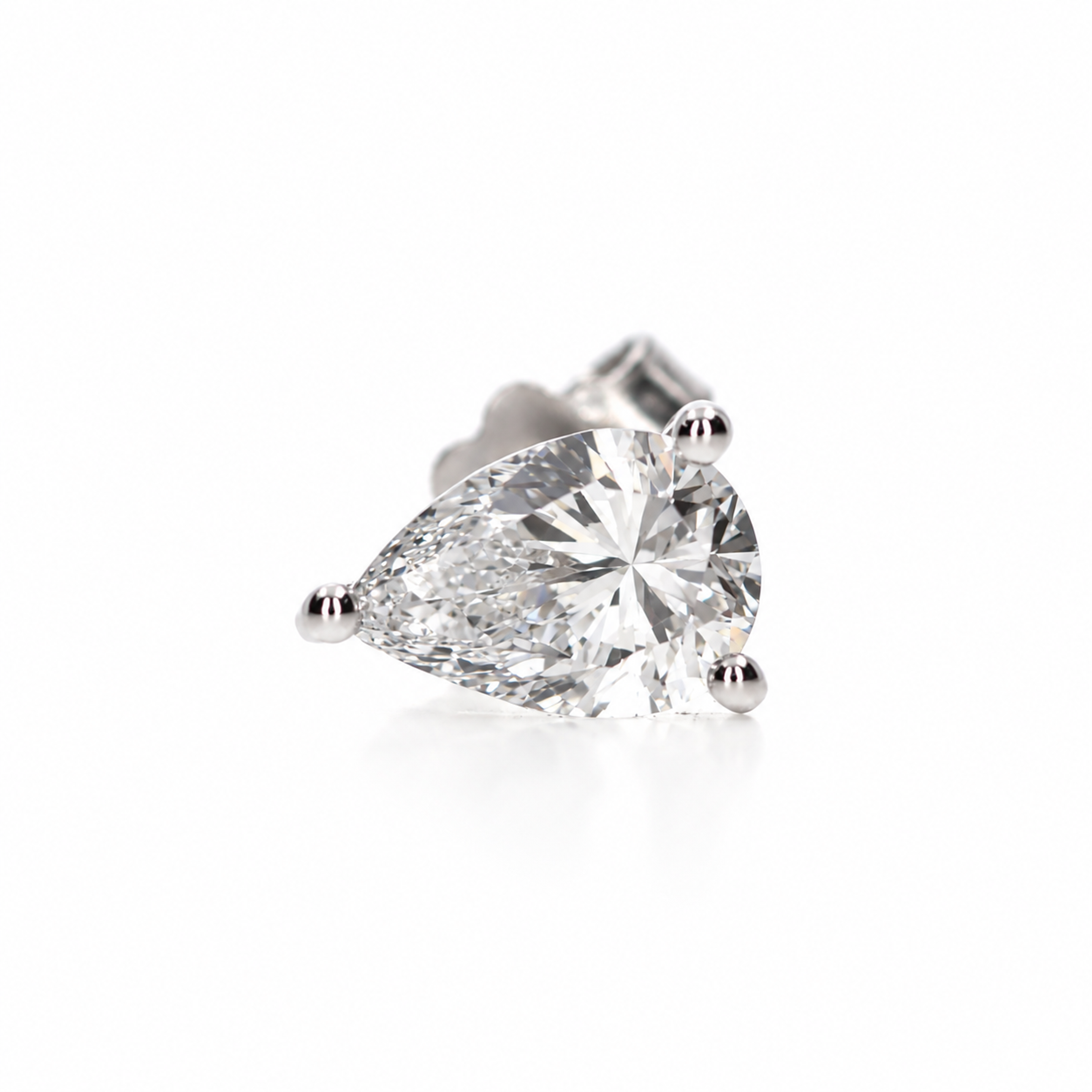 Pear Diamond Stud