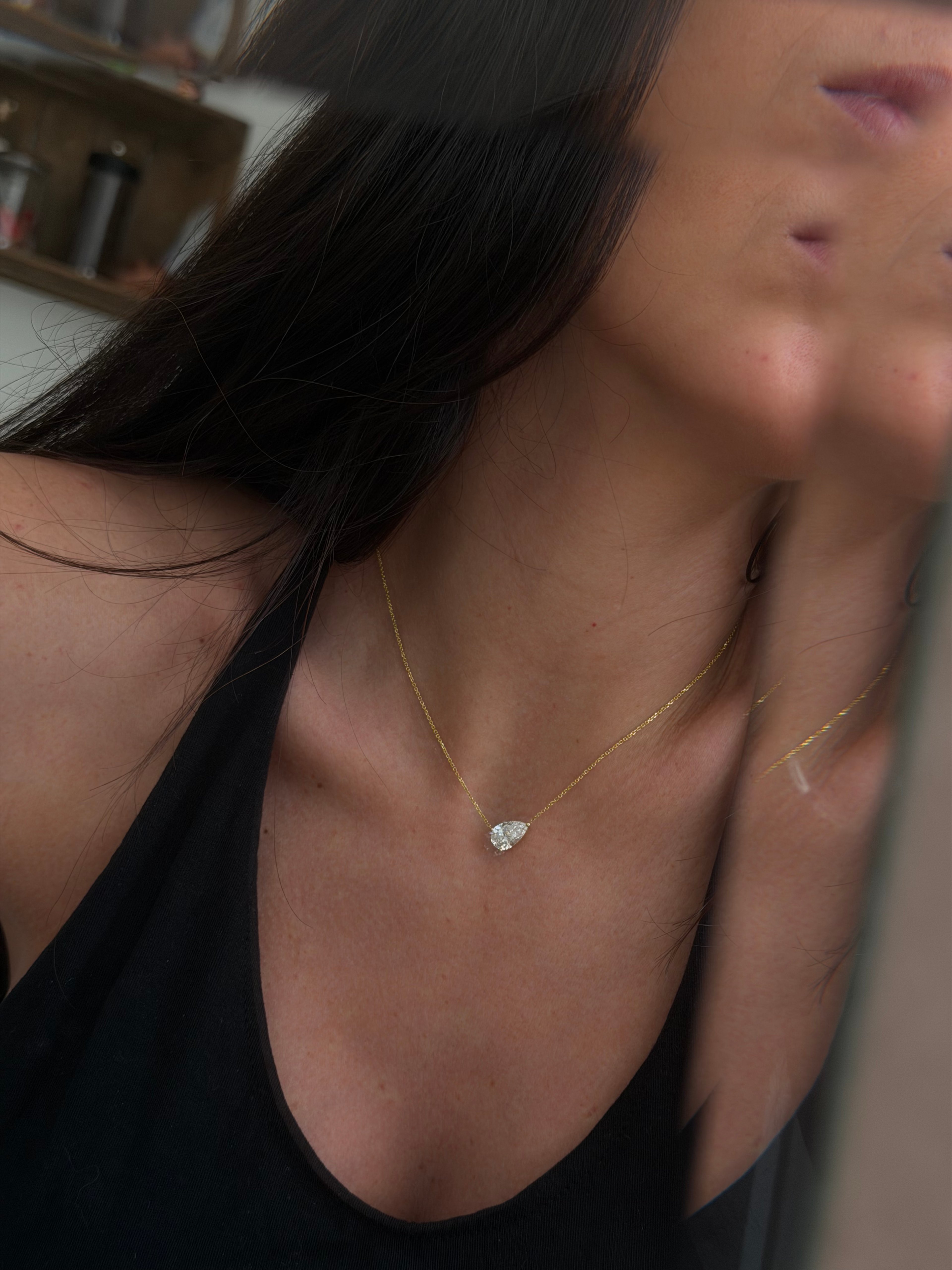 East-West Pear Necklace