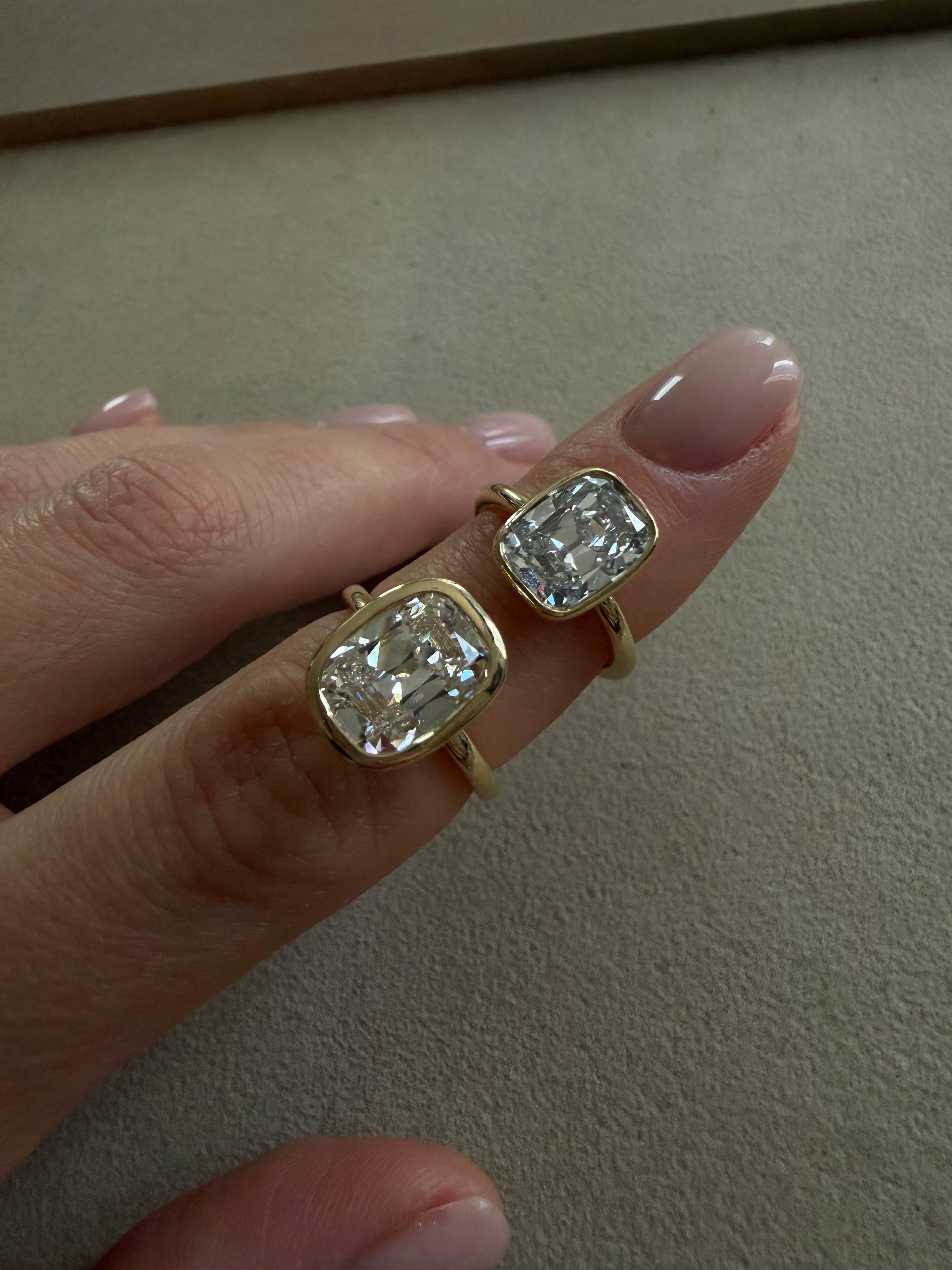 Old Cut Cushion Bezel Ring