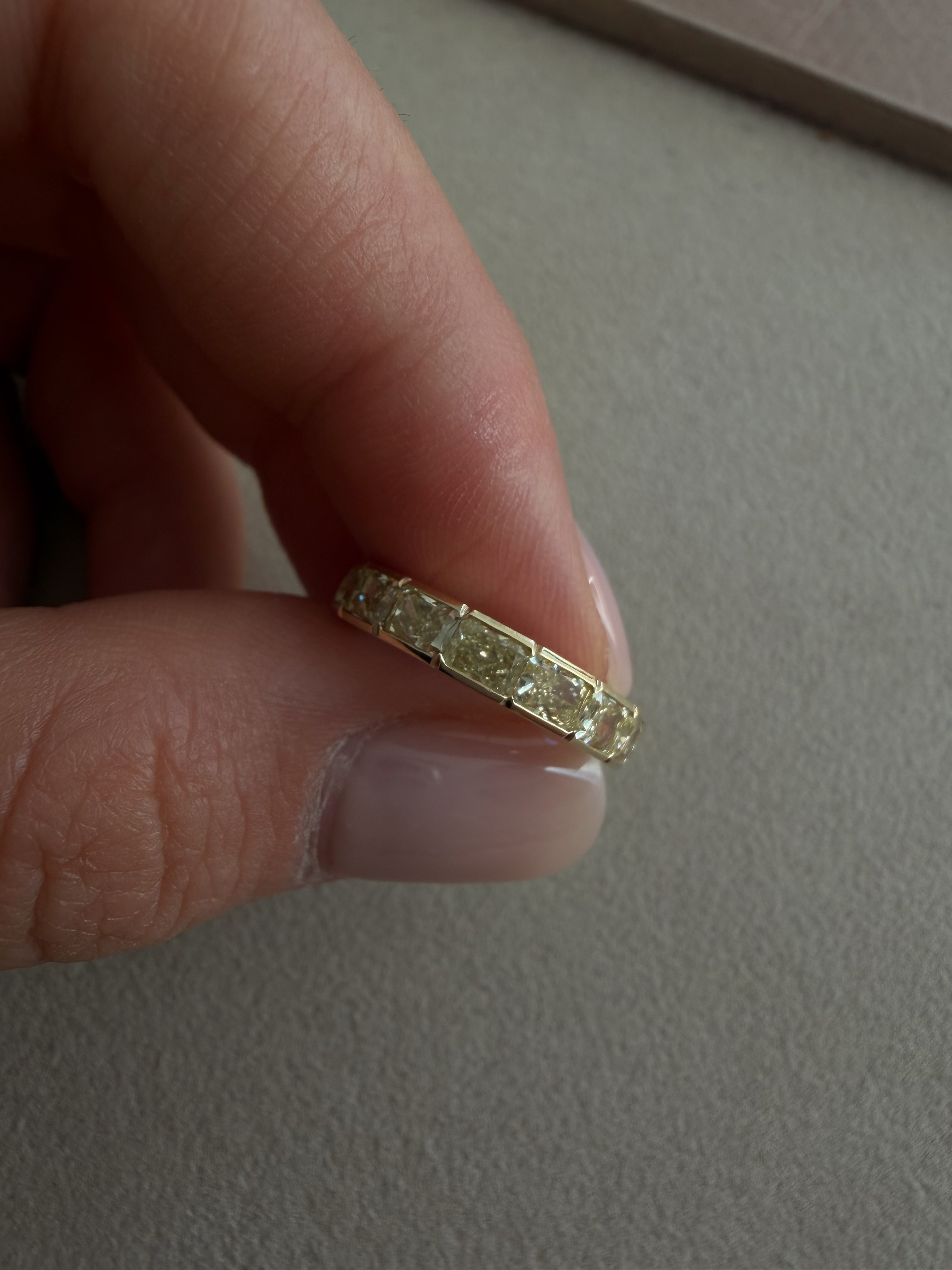 Fancy Yellow Radiant Bezel Band