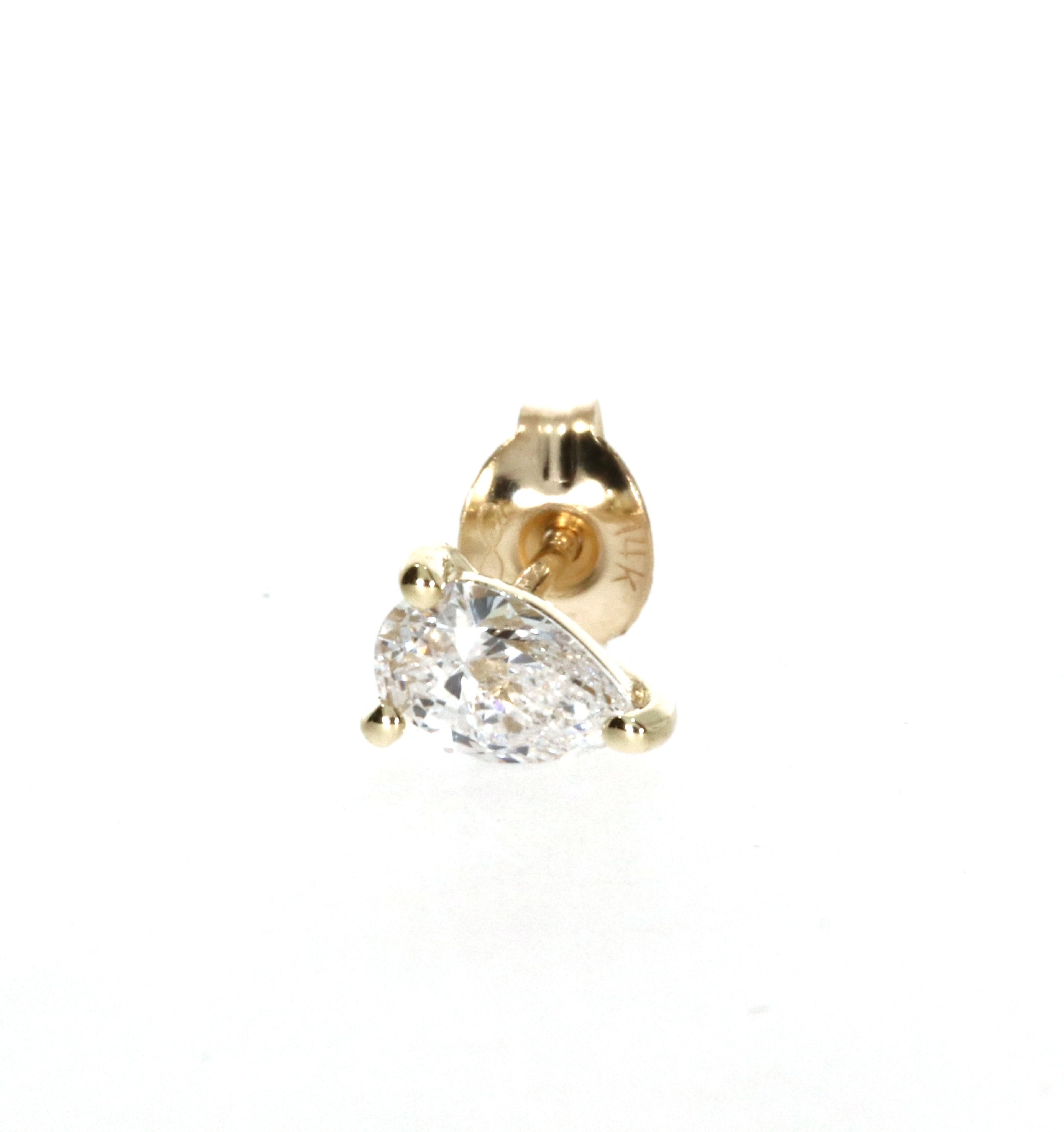 Pear Diamond Stud
