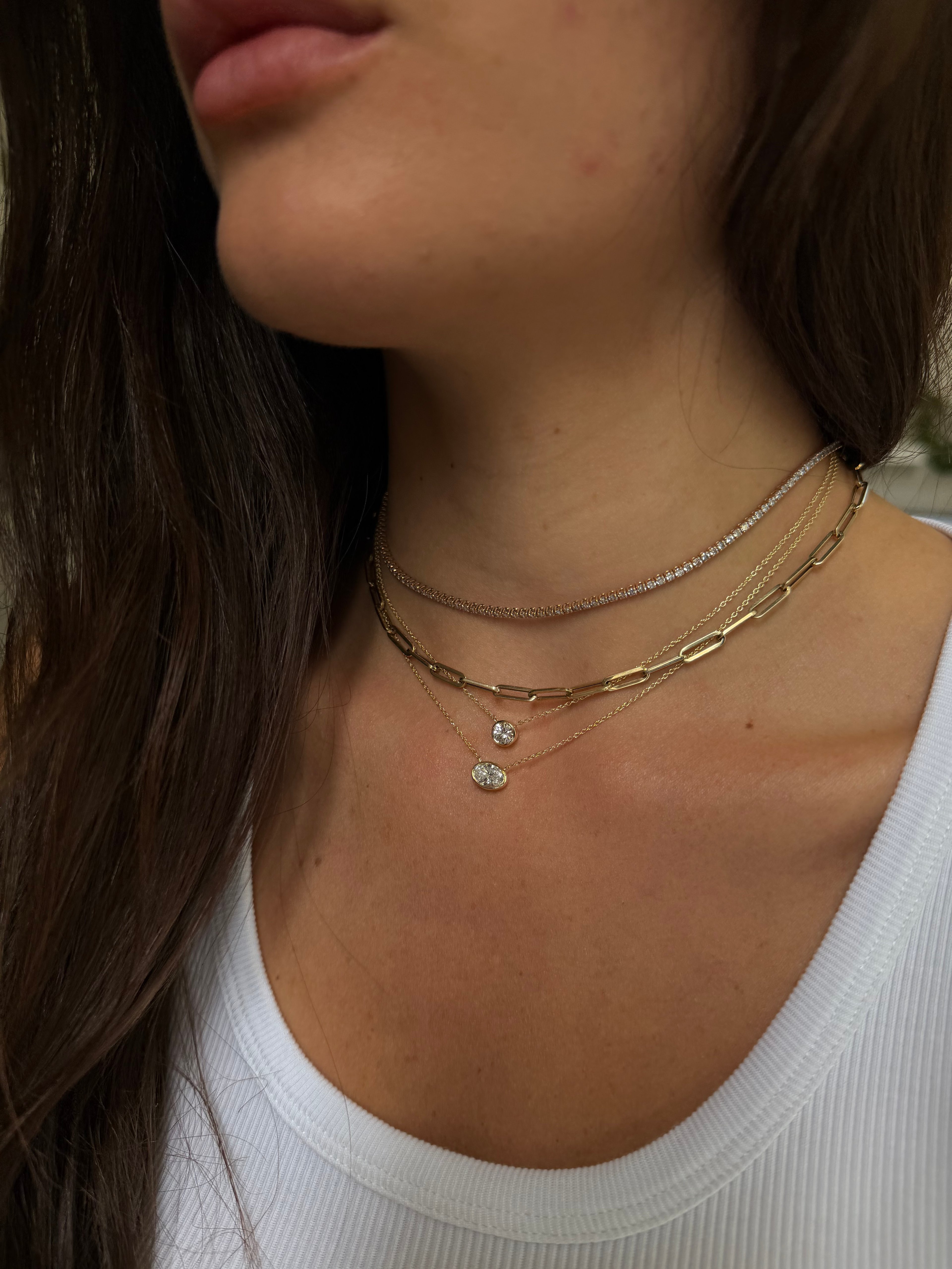Oval Bezel Necklace