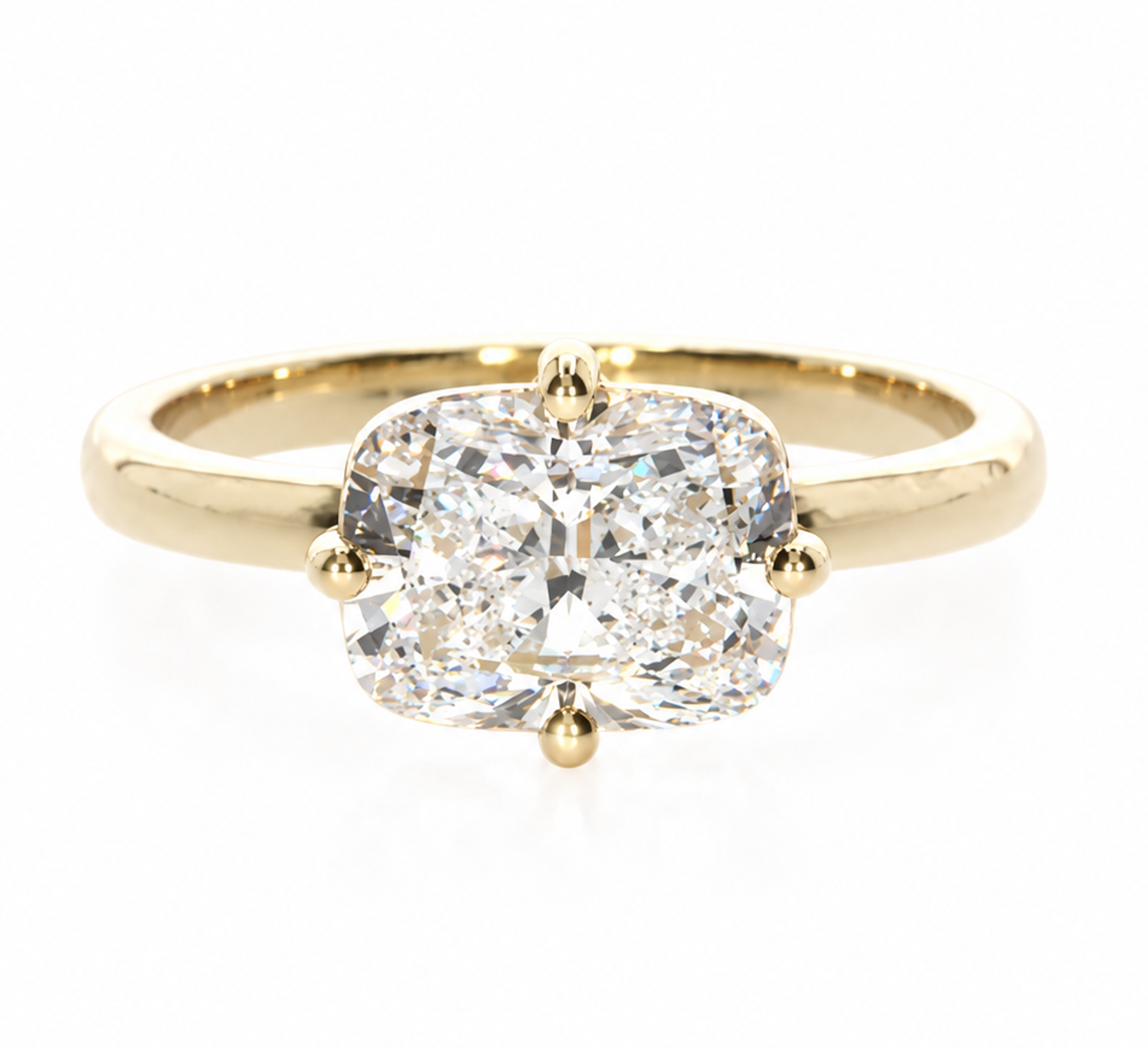 East-West Elongated Cushion Ring