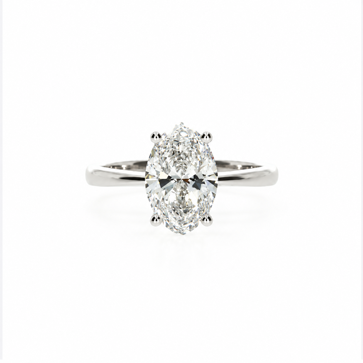 Tapered Oval Solitaire Ring