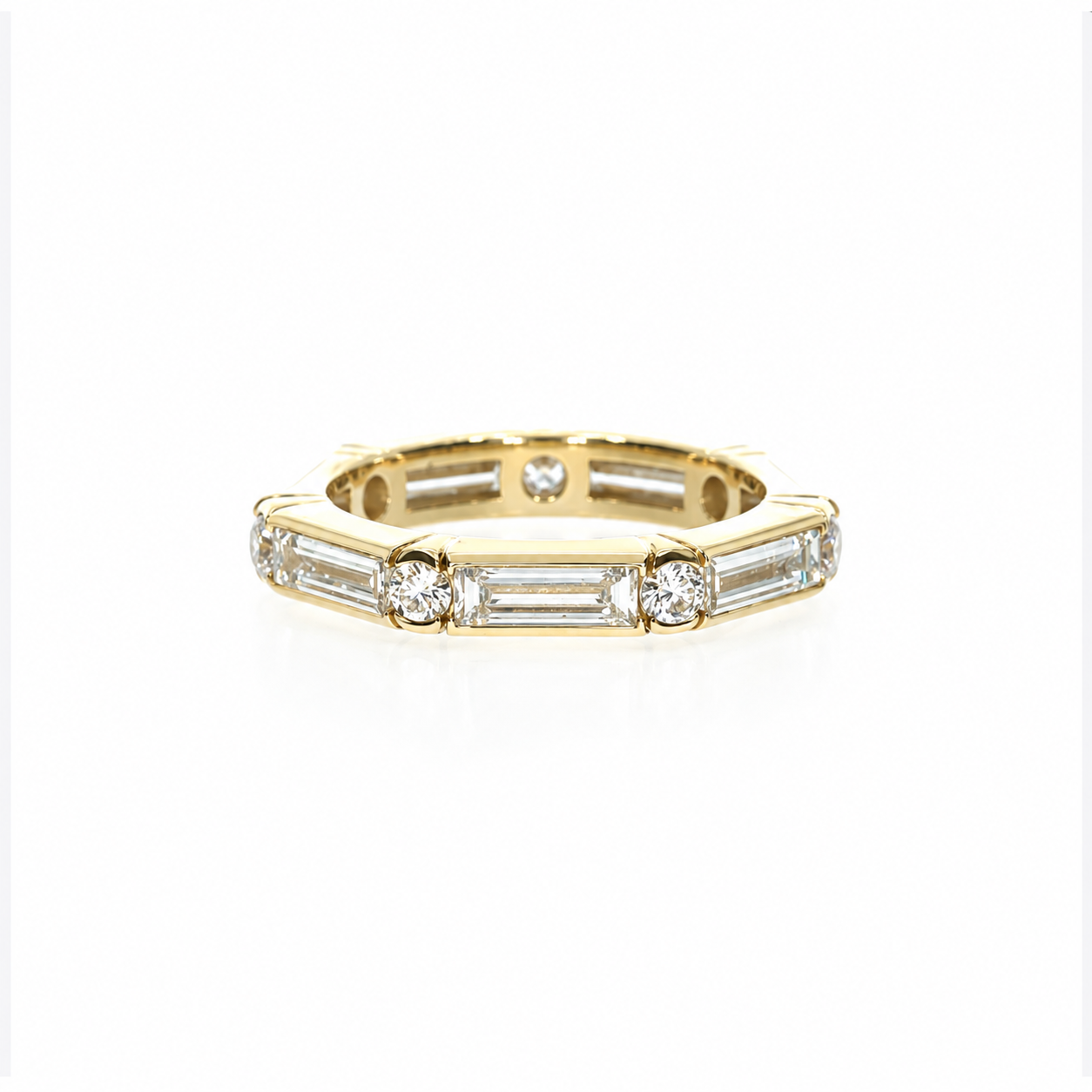 Baguette & Round  Full Eternity Ring