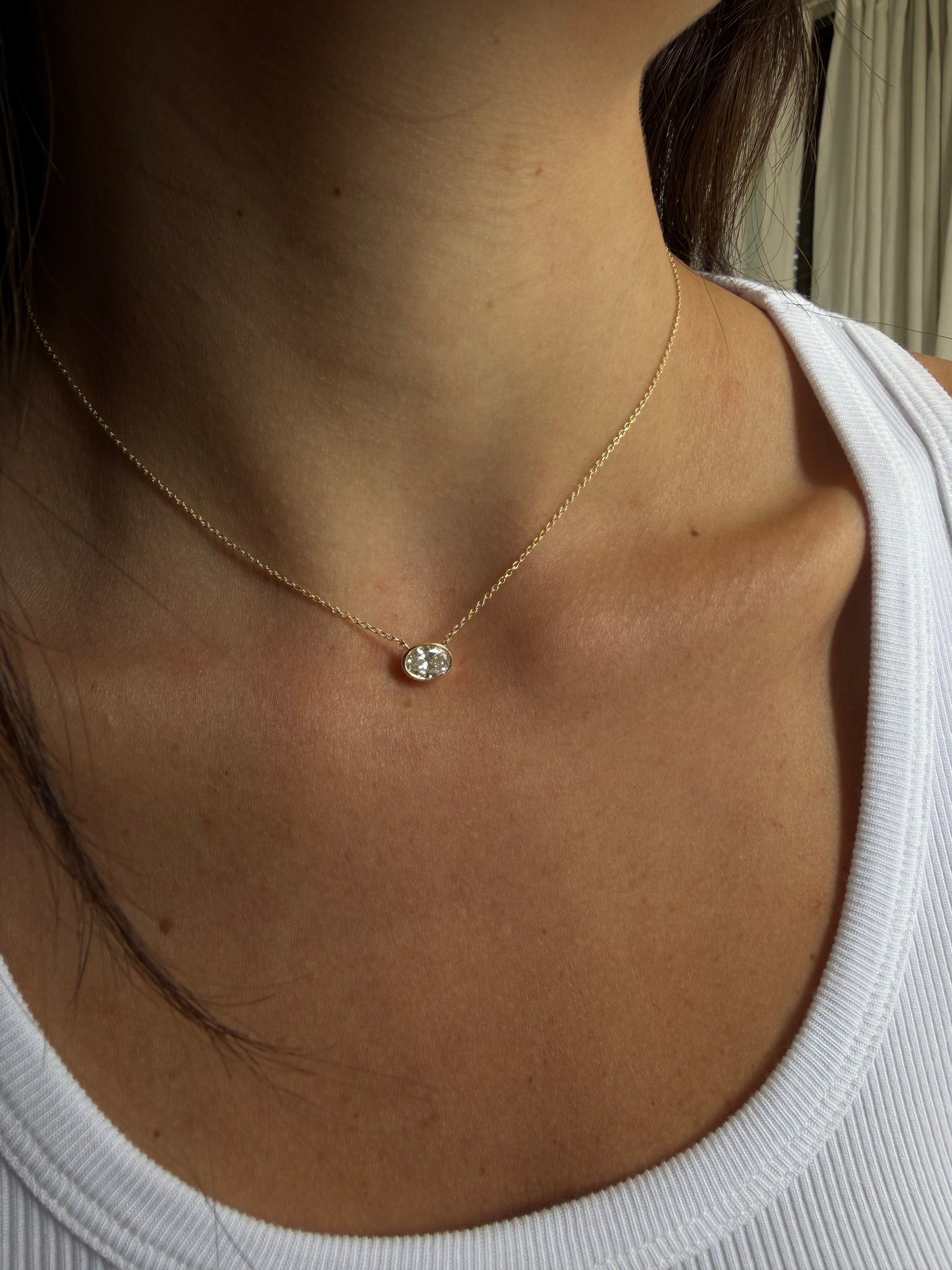 Oval Bezel Necklace