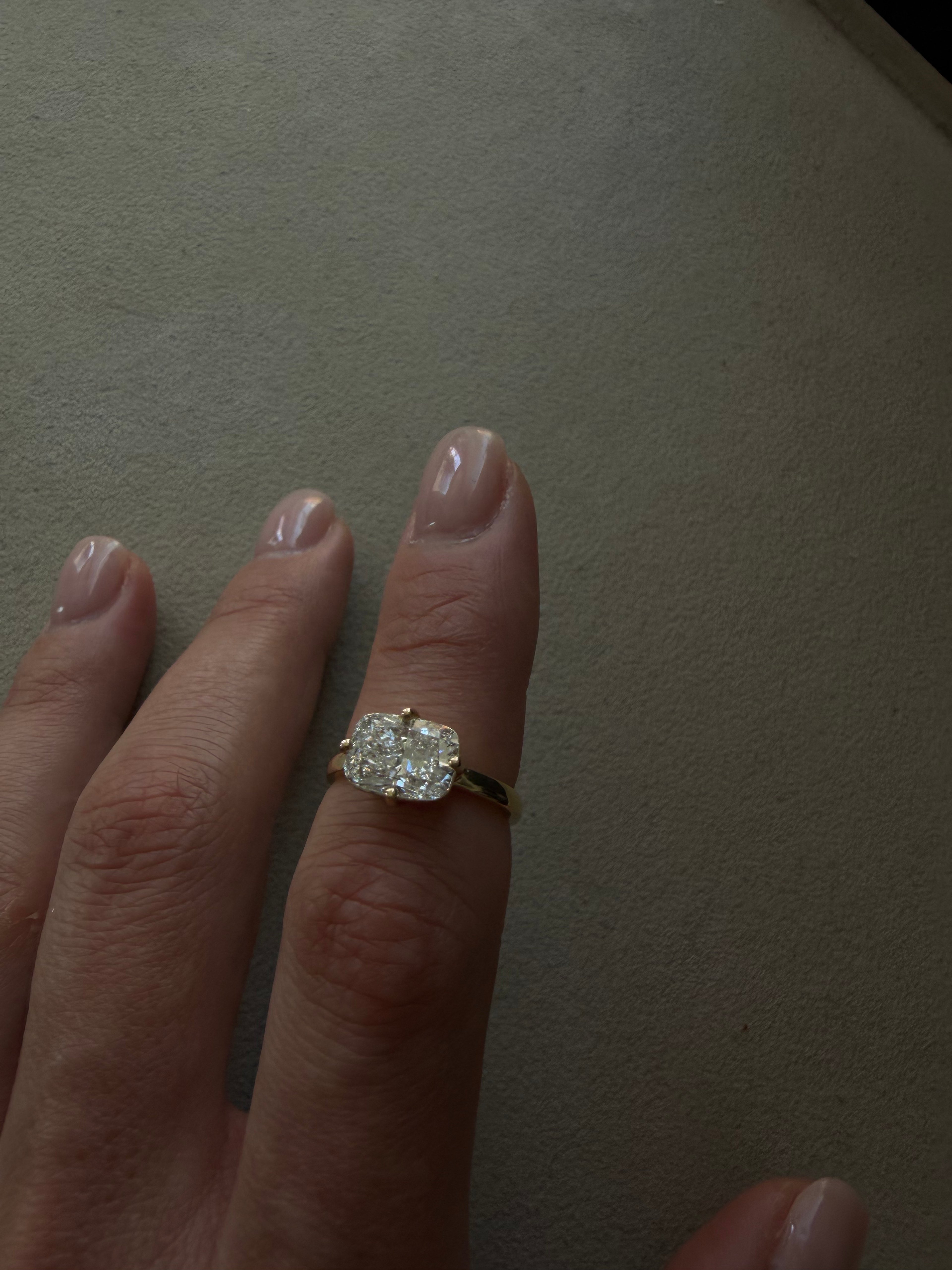 East-West Elongated Cushion Ring