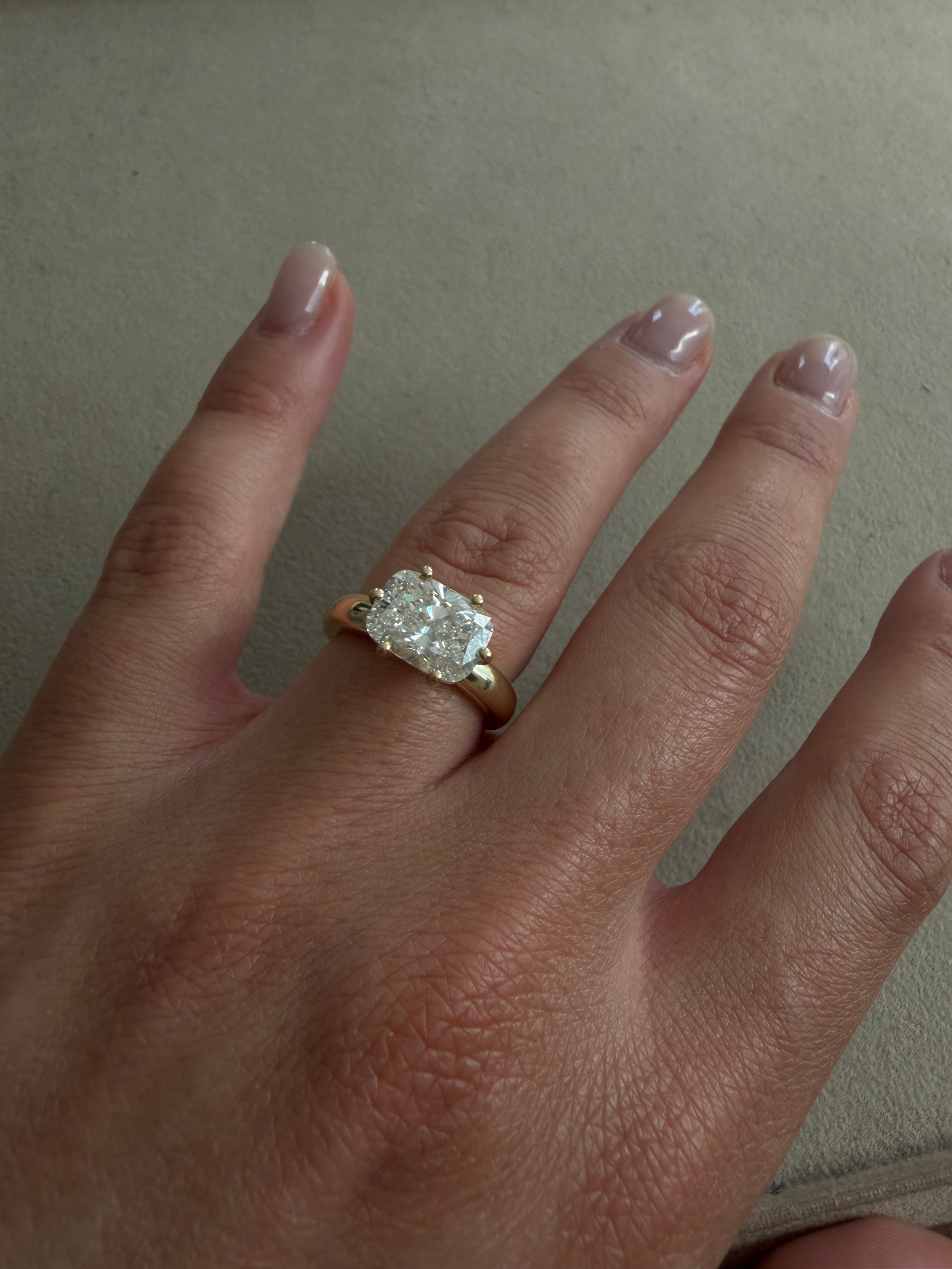 Six Prong Cushion Ring