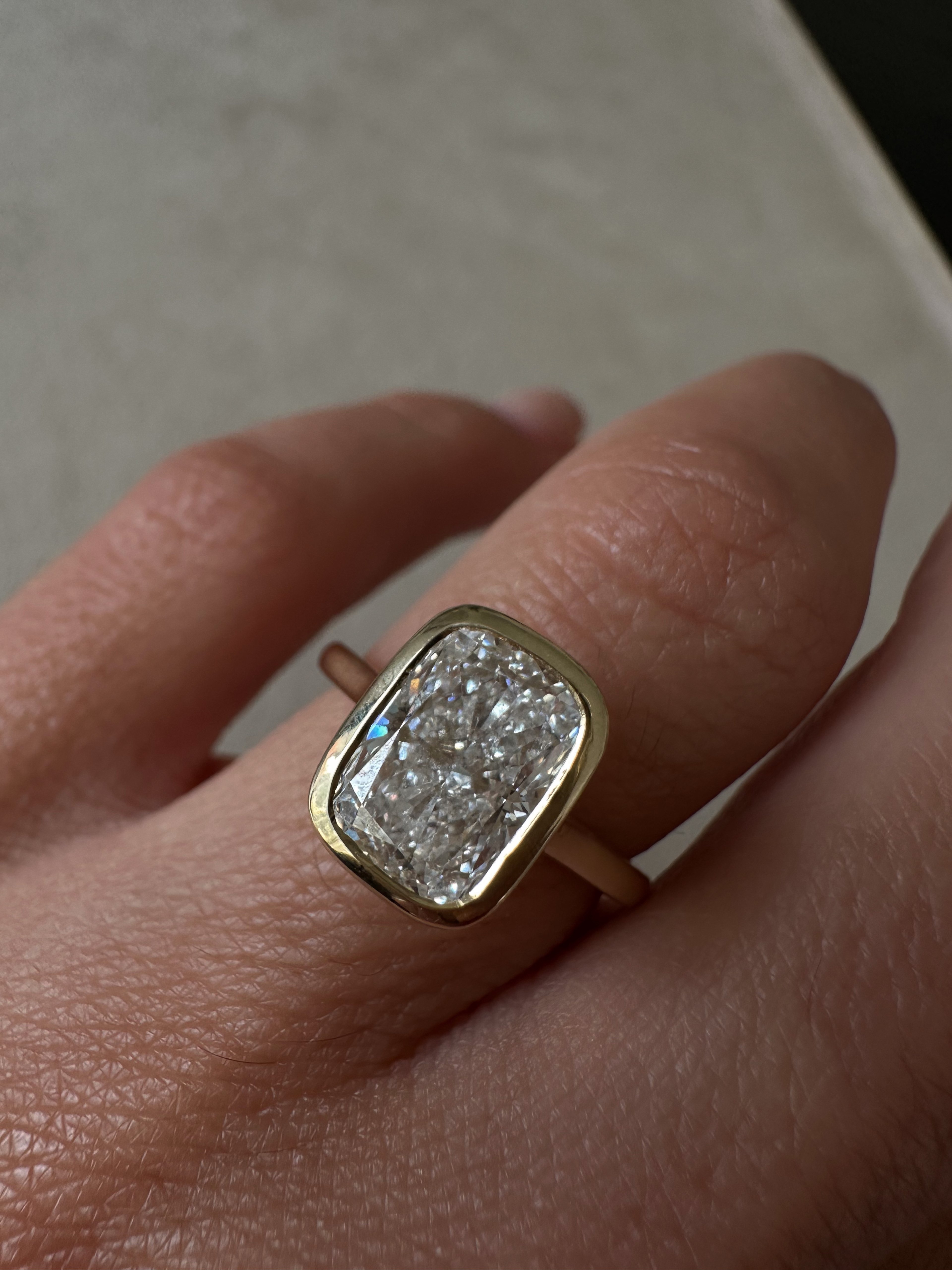 Cushion Bezel Ring
