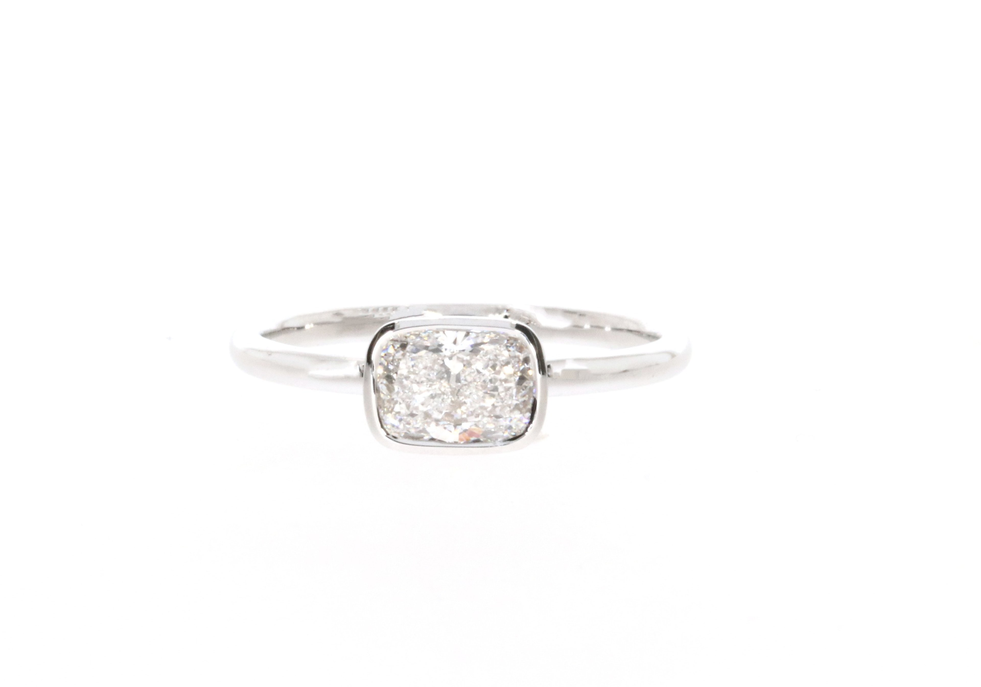 Horizontal Cushion Bezel Ring