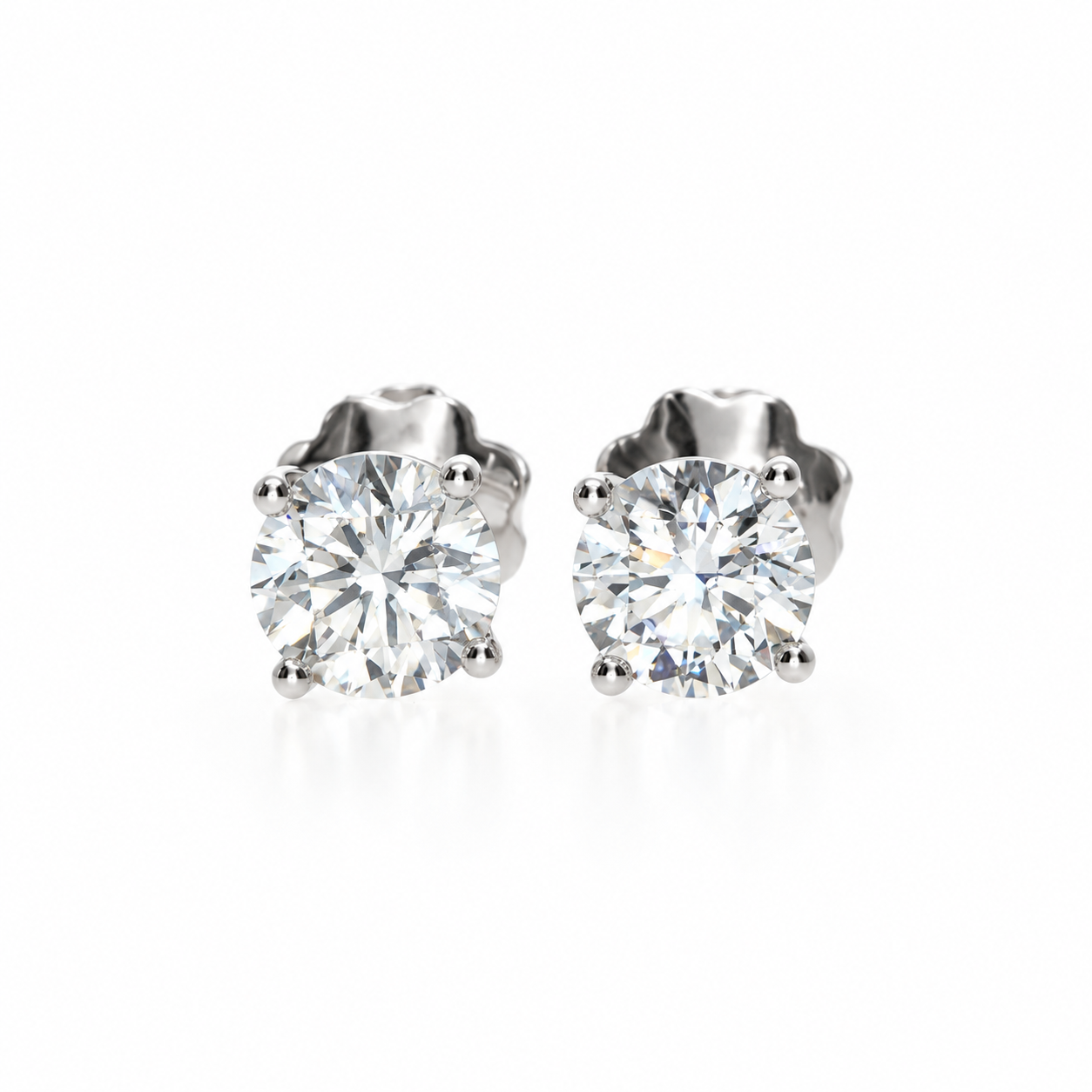 Classic Round Diamond Stud Earrings