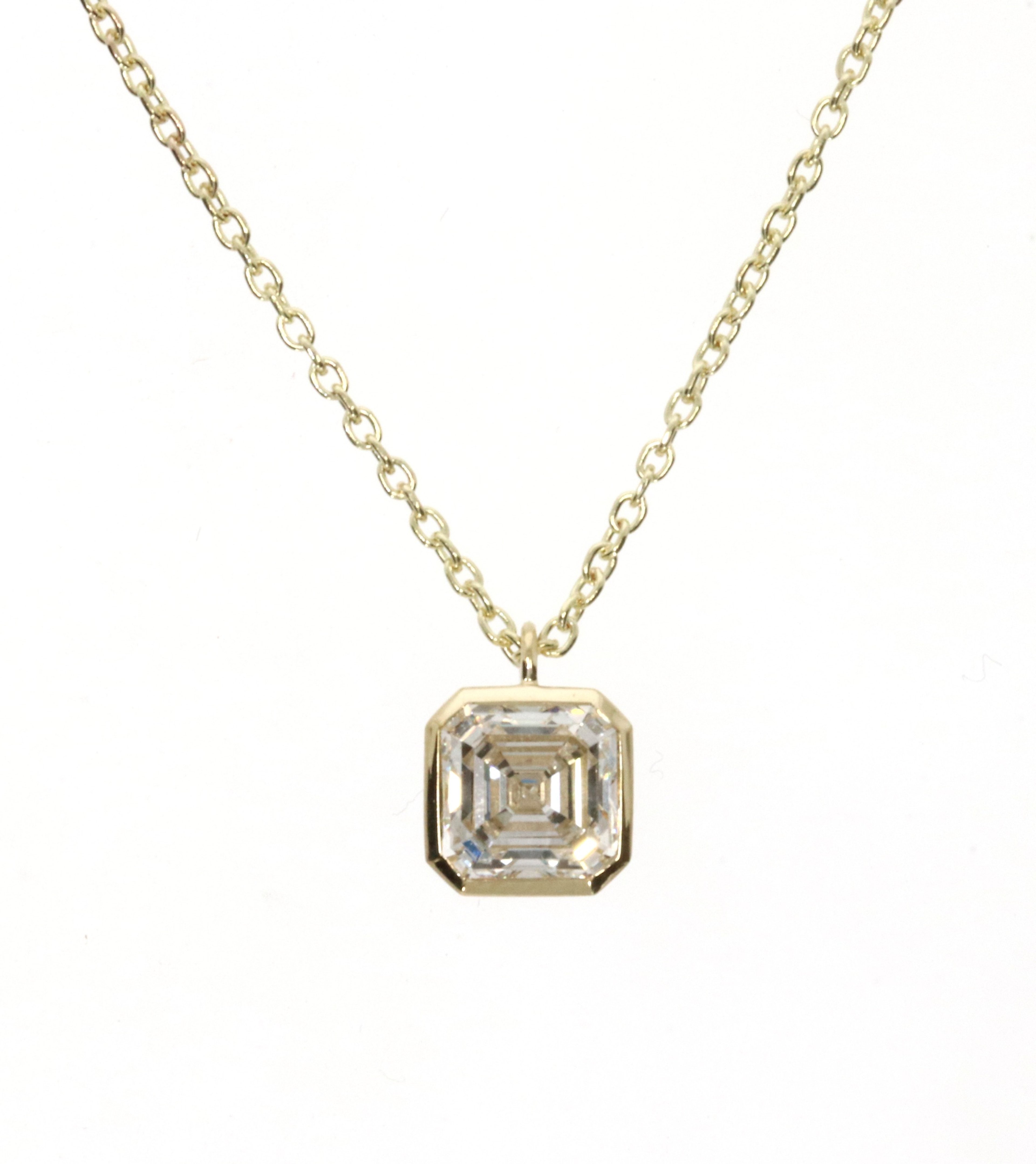 Asscher Bezel Necklace