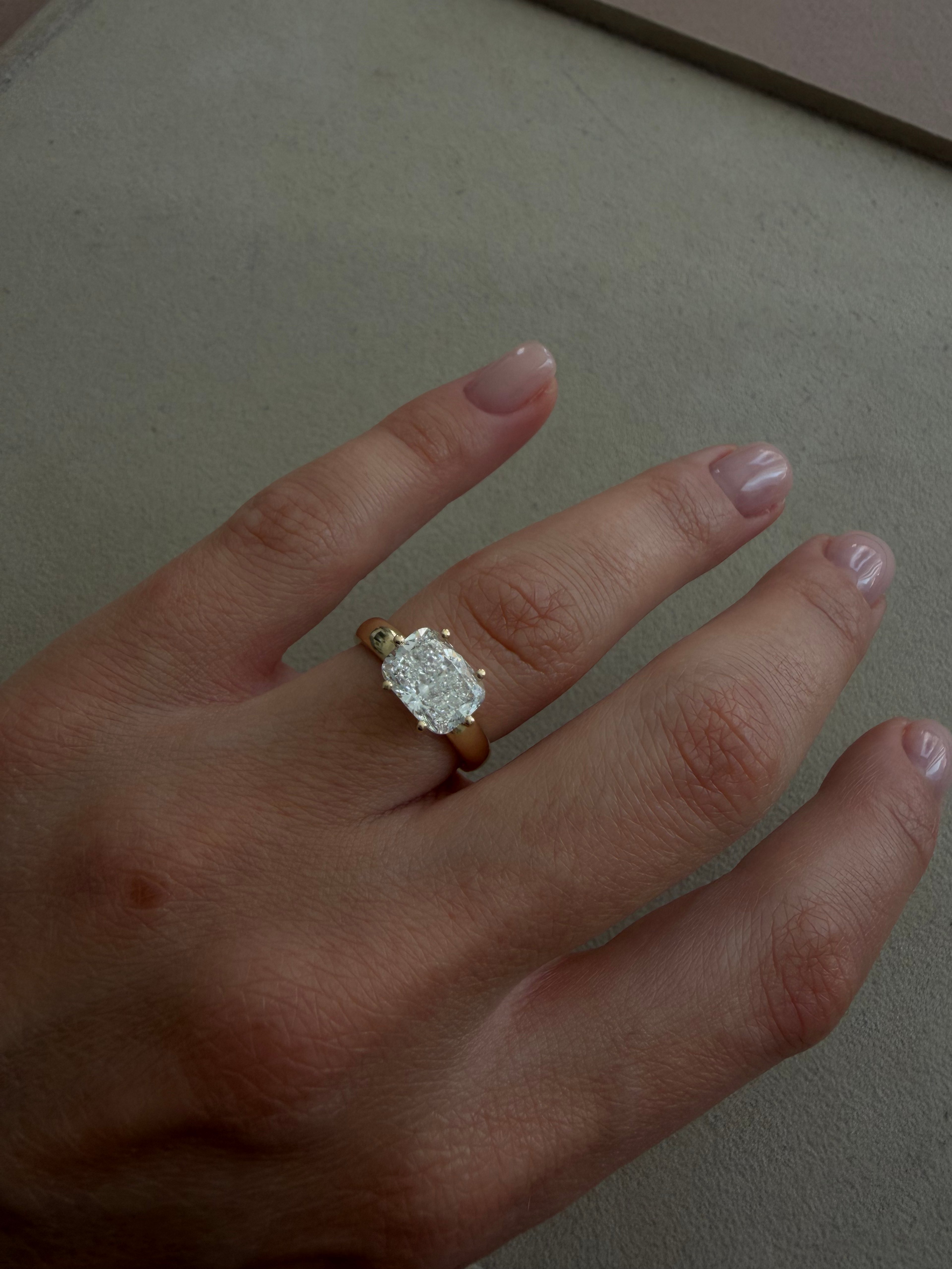 Six Prong Cushion Ring