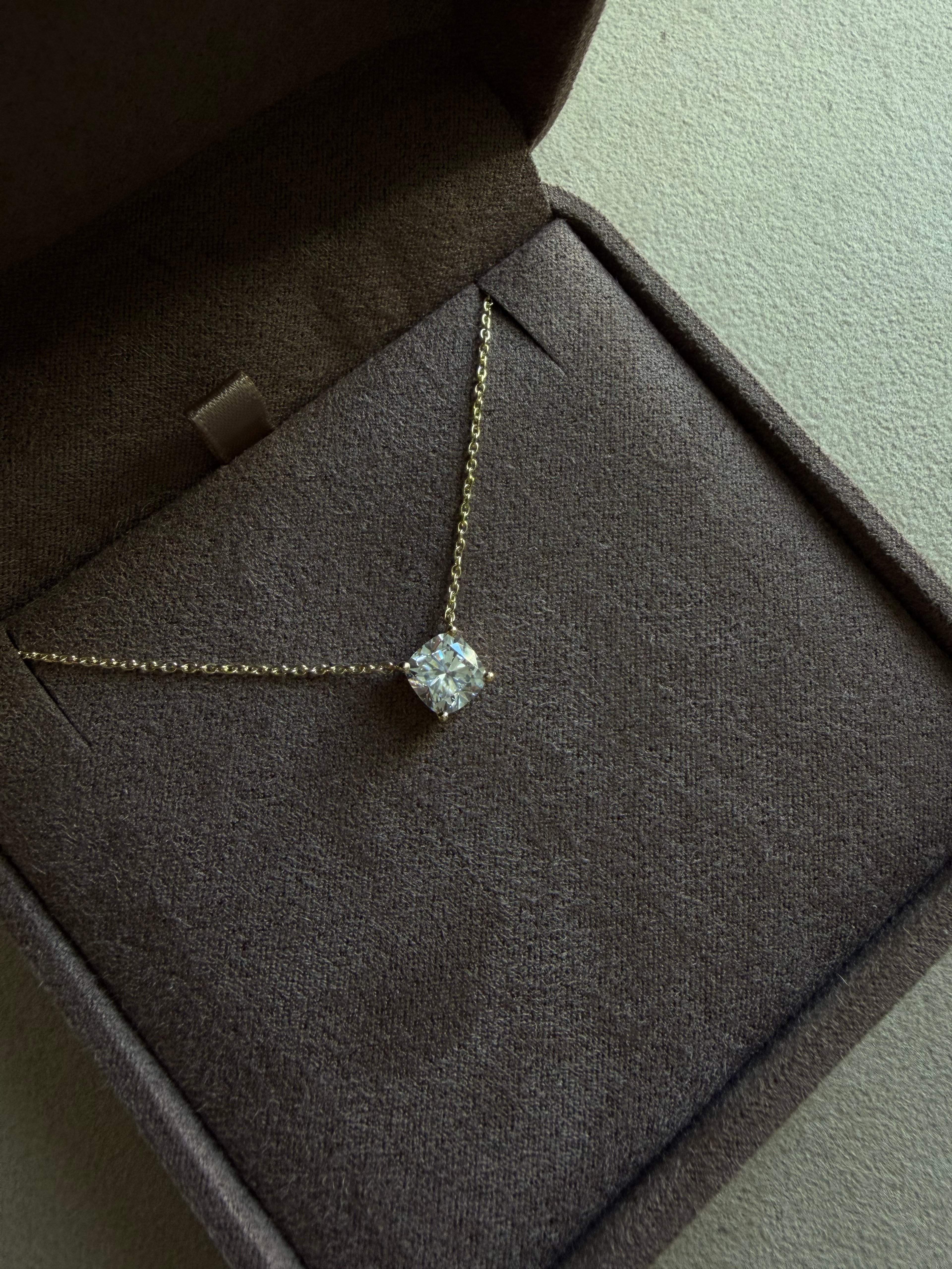 Cushion Diamond Necklace