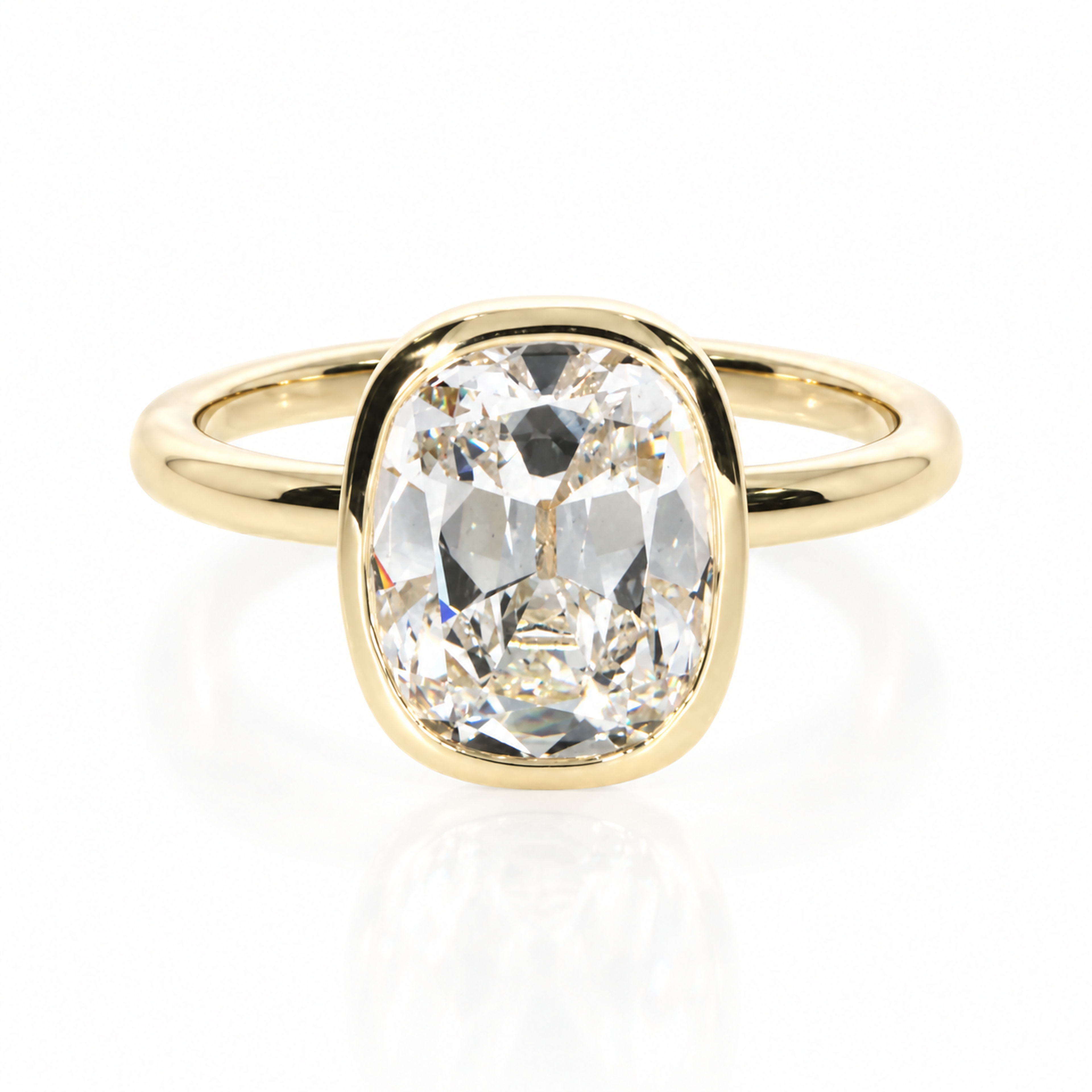 Old Cut Cushion Bezel Ring