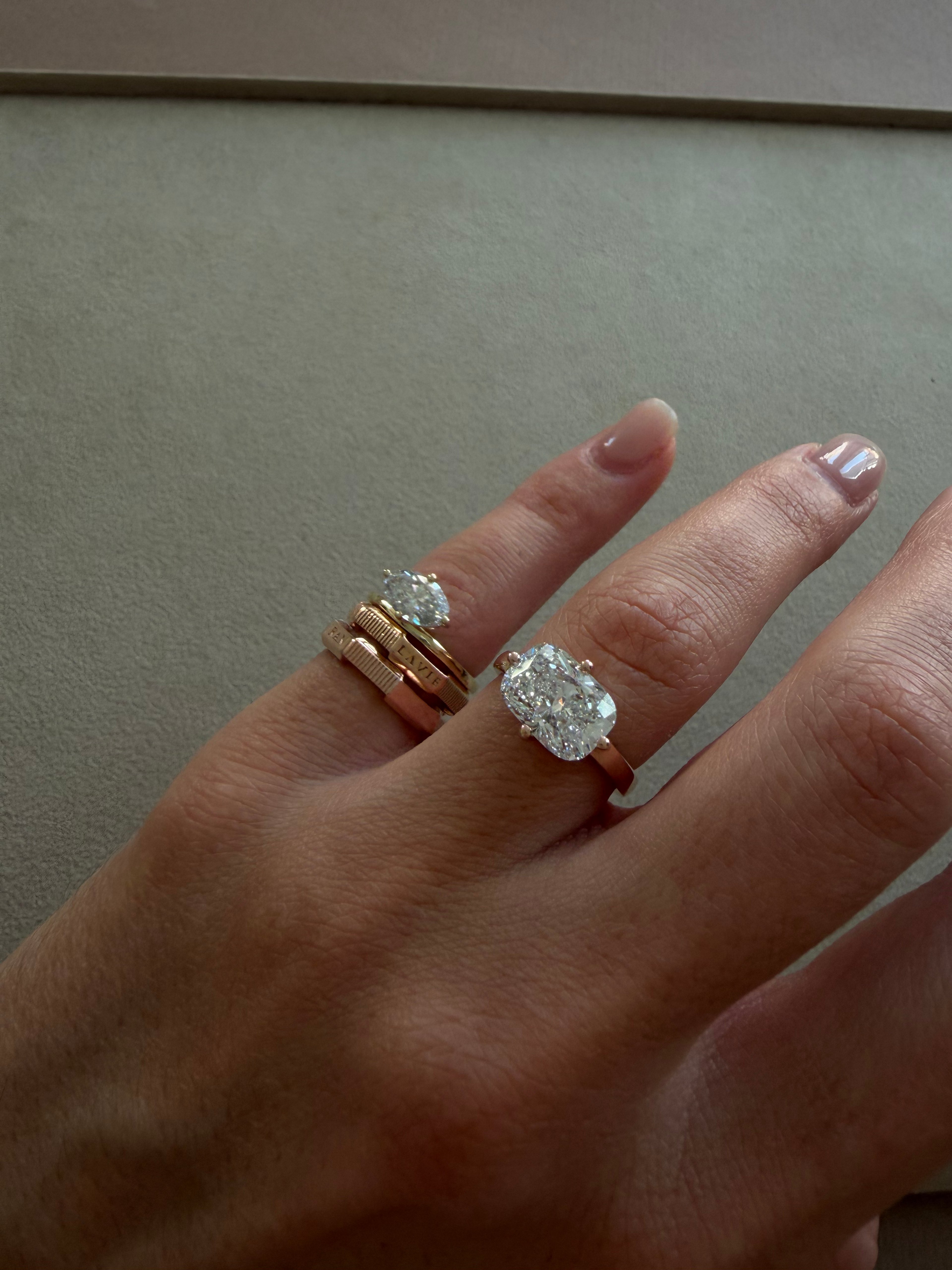 East-West Elongated Cushion Ring