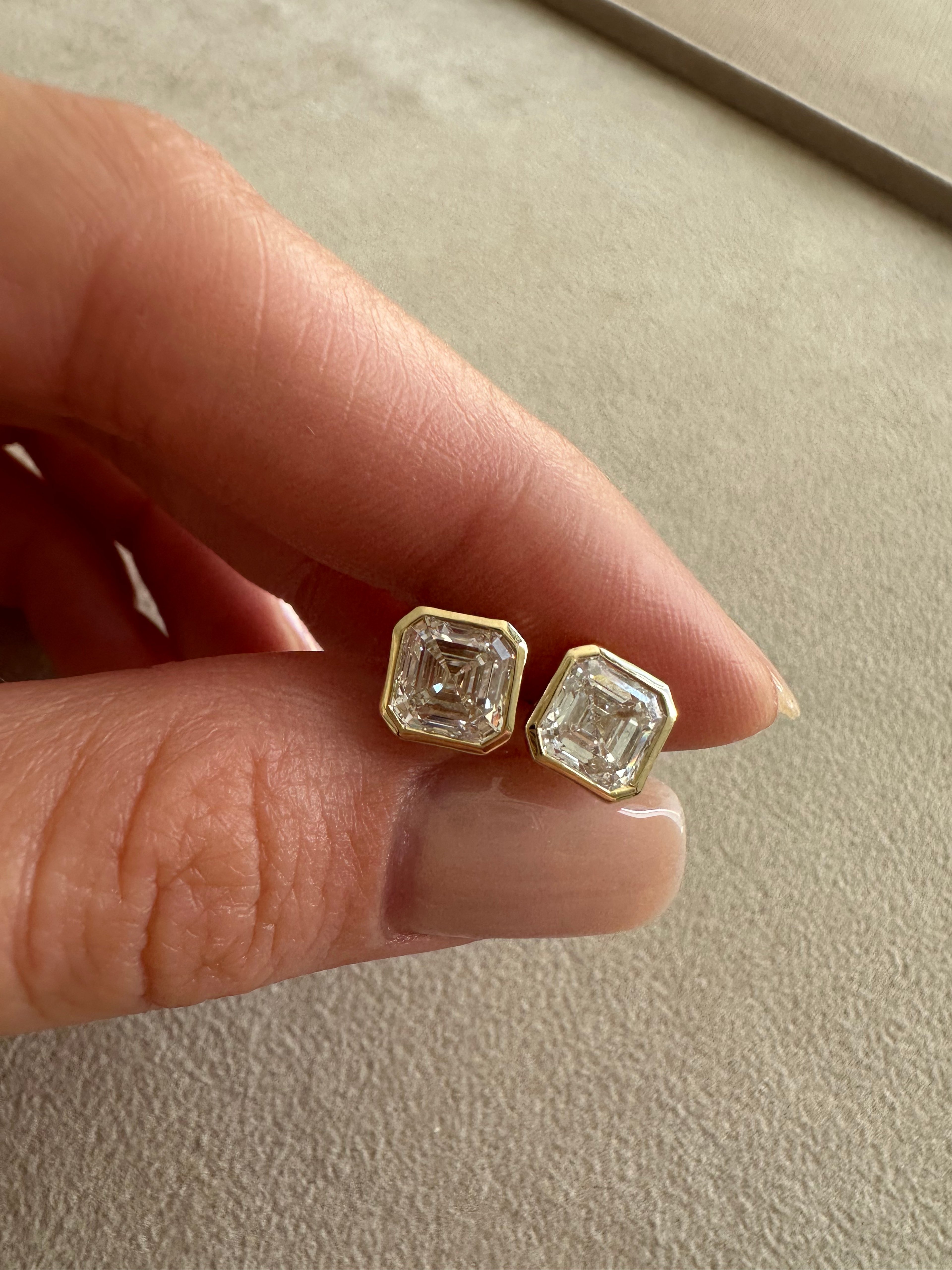 Asscher Bezel Earrings