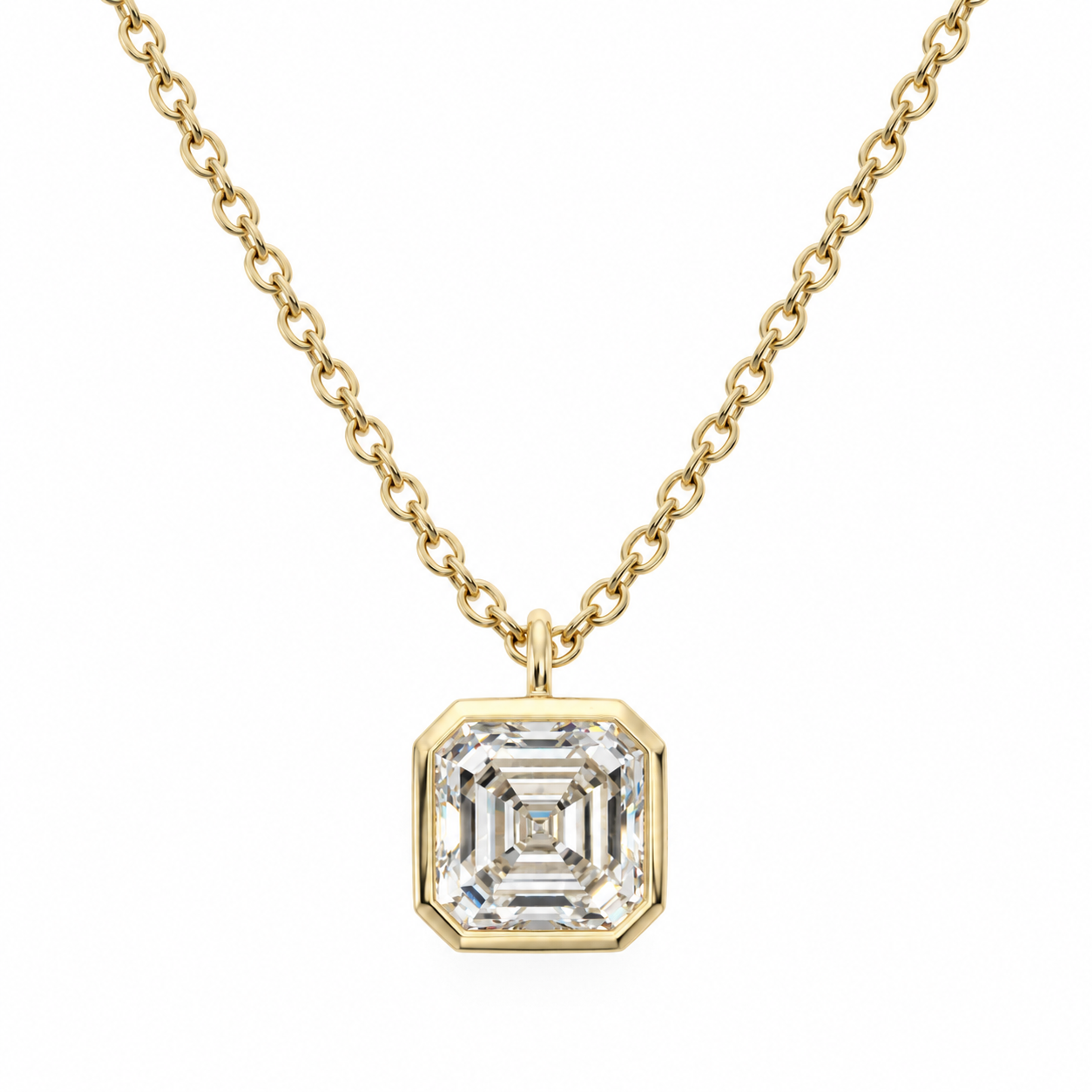 Asscher Bezel Necklace