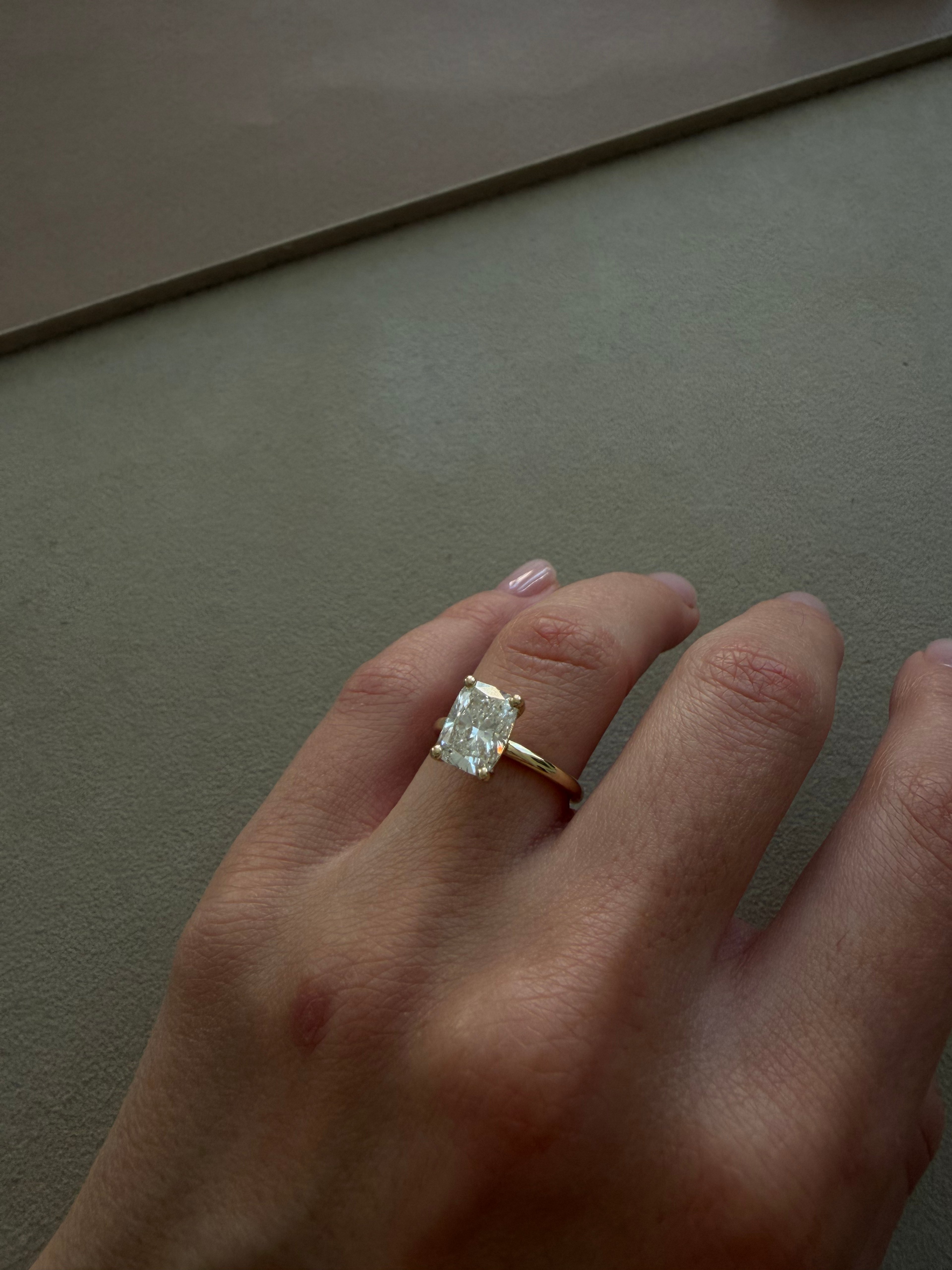 Cushion Solitaire Ring
