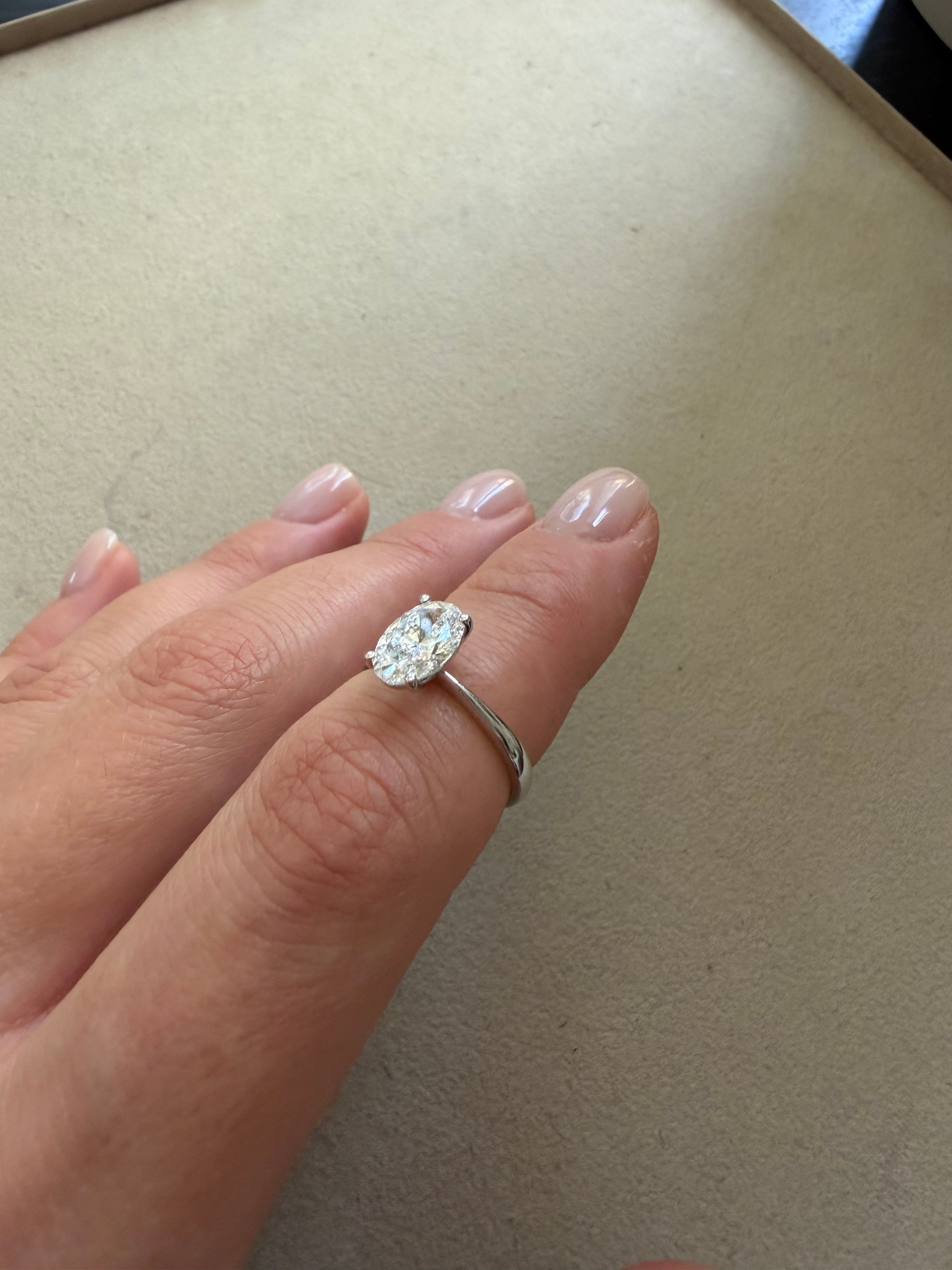 Tapered Oval Solitaire Ring