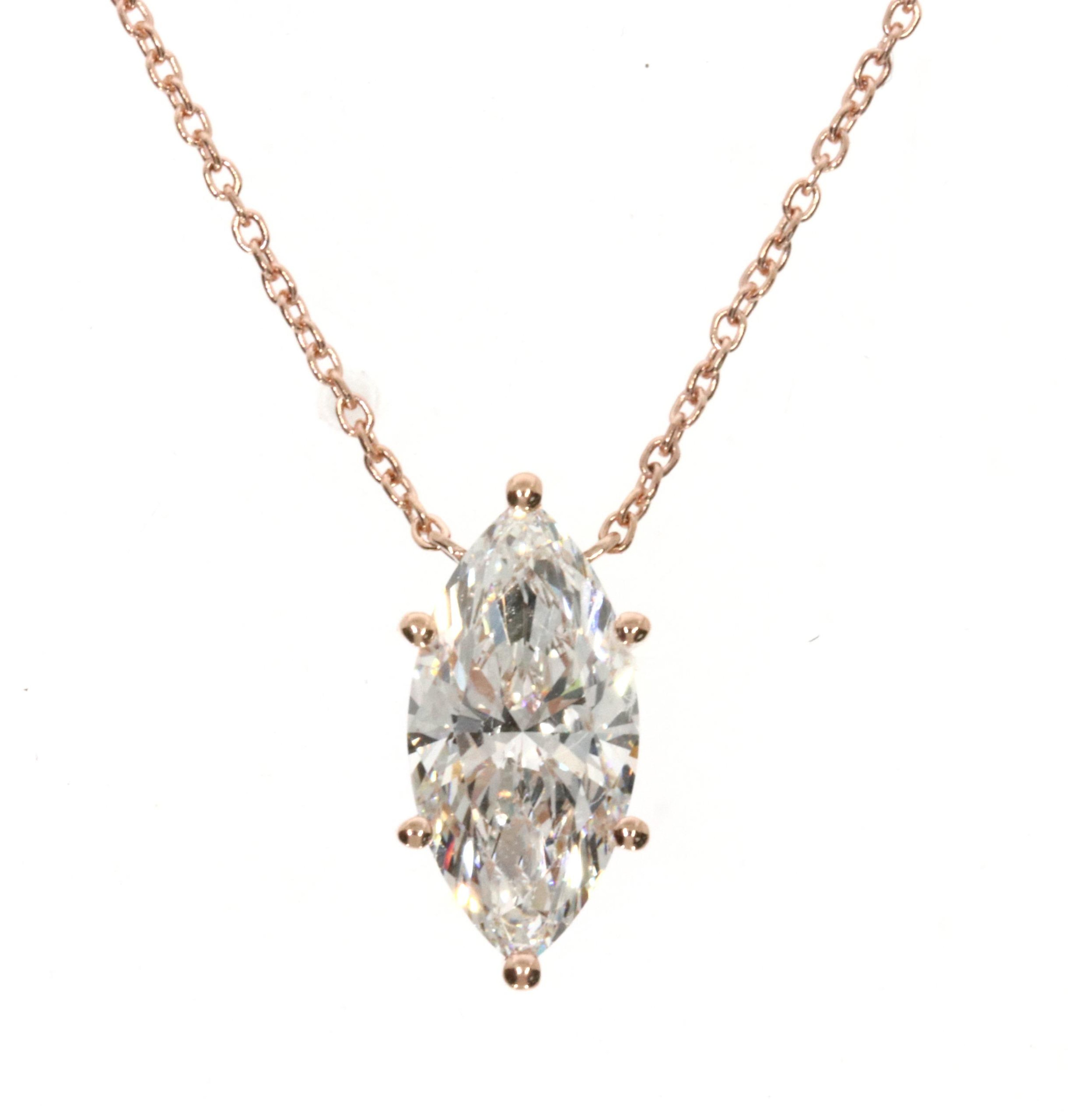 Marquise Necklace in 18k rose gold