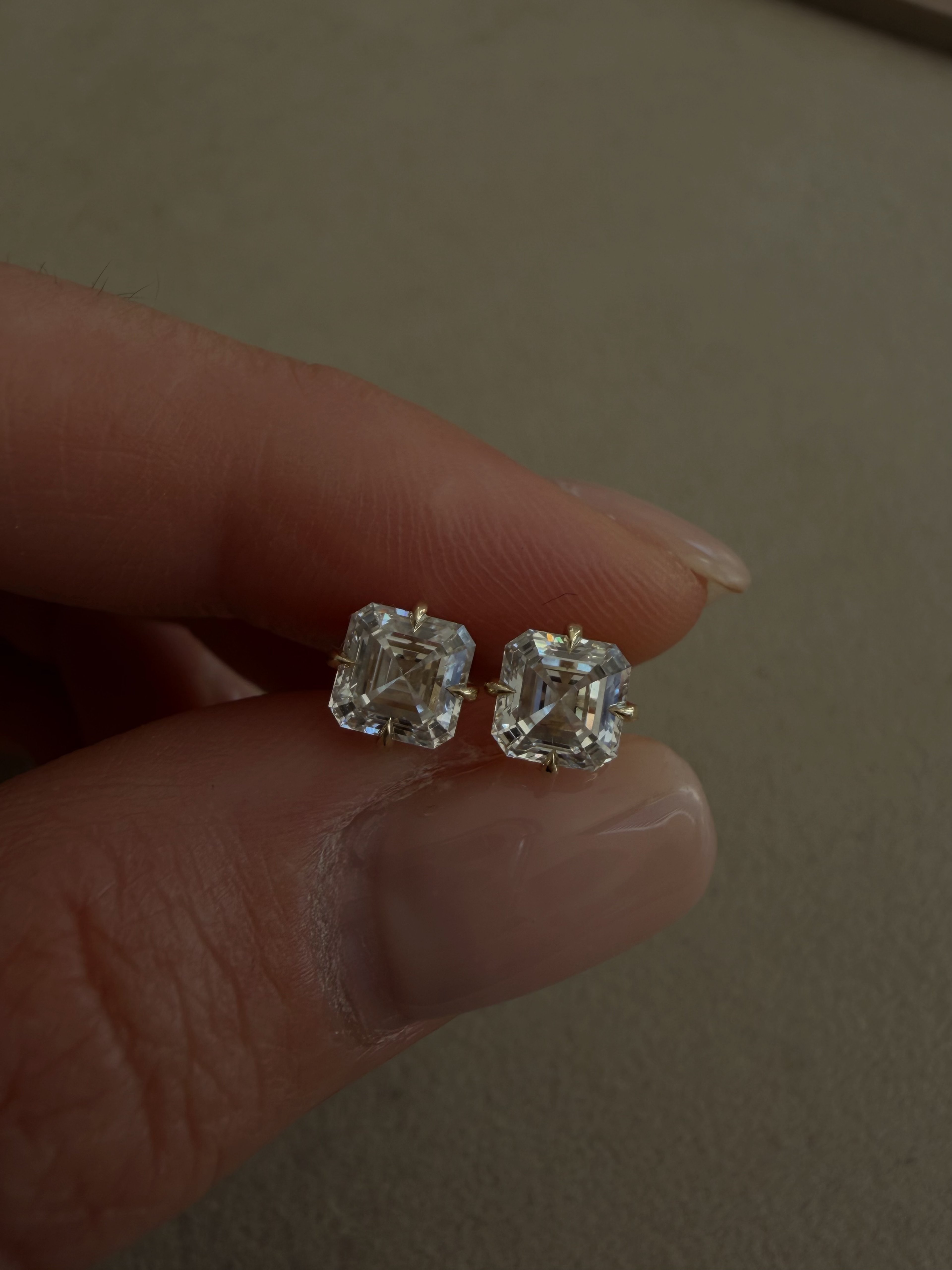 Asscher Bezel Earrings