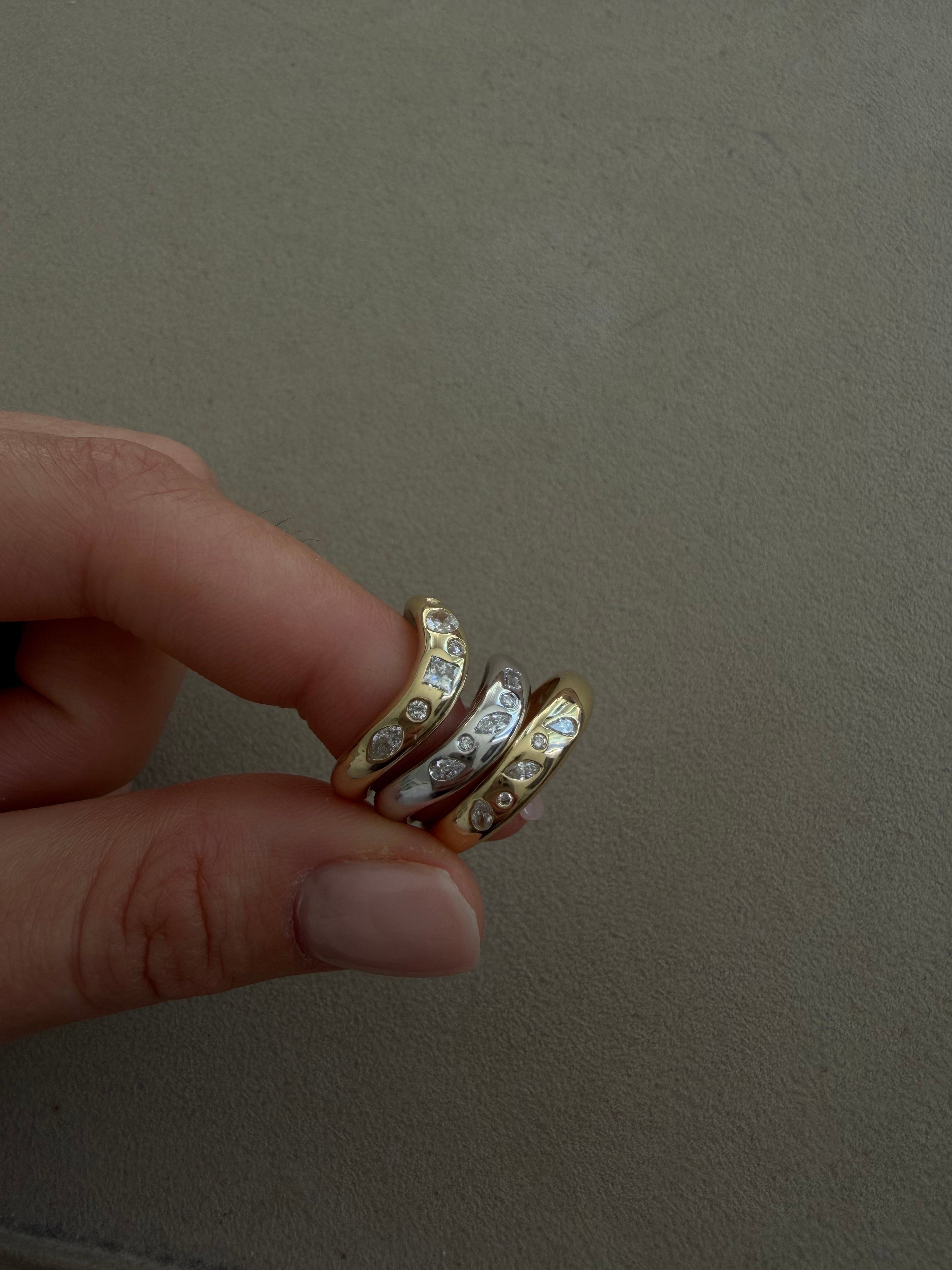 Mixed Diamond Signet Ring