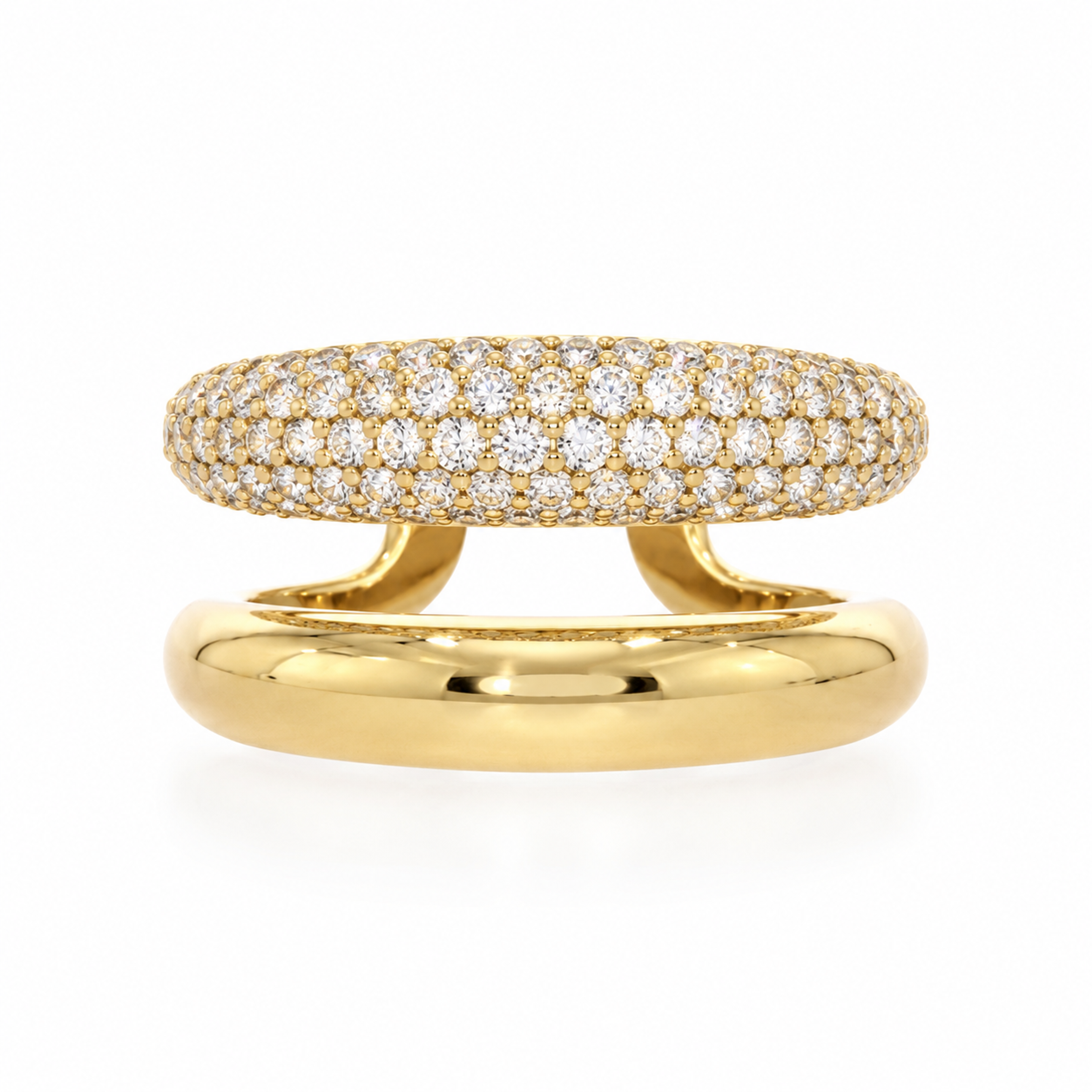 Open Double Pavé Ring