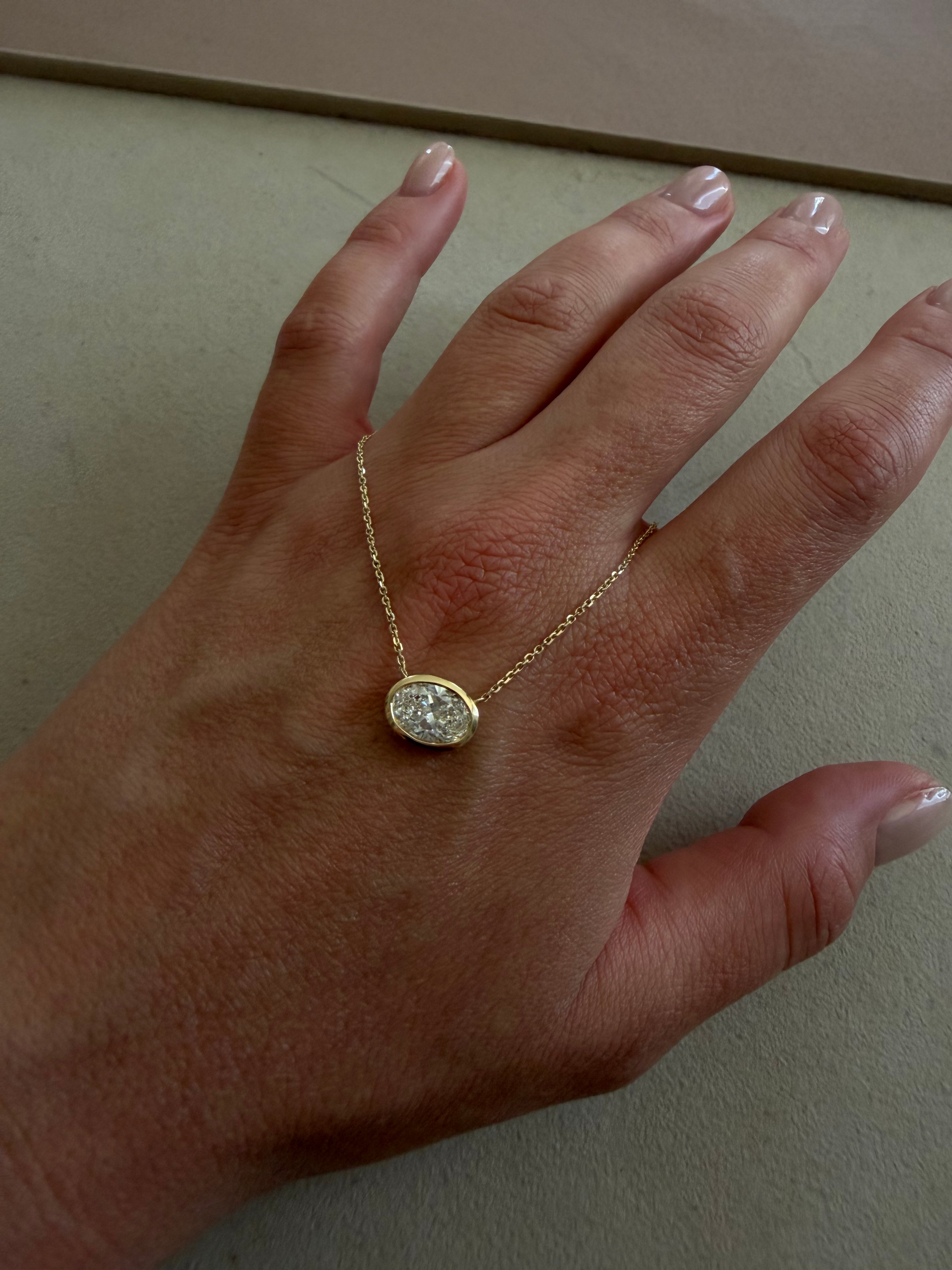Oval Thick Bezel Necklace
