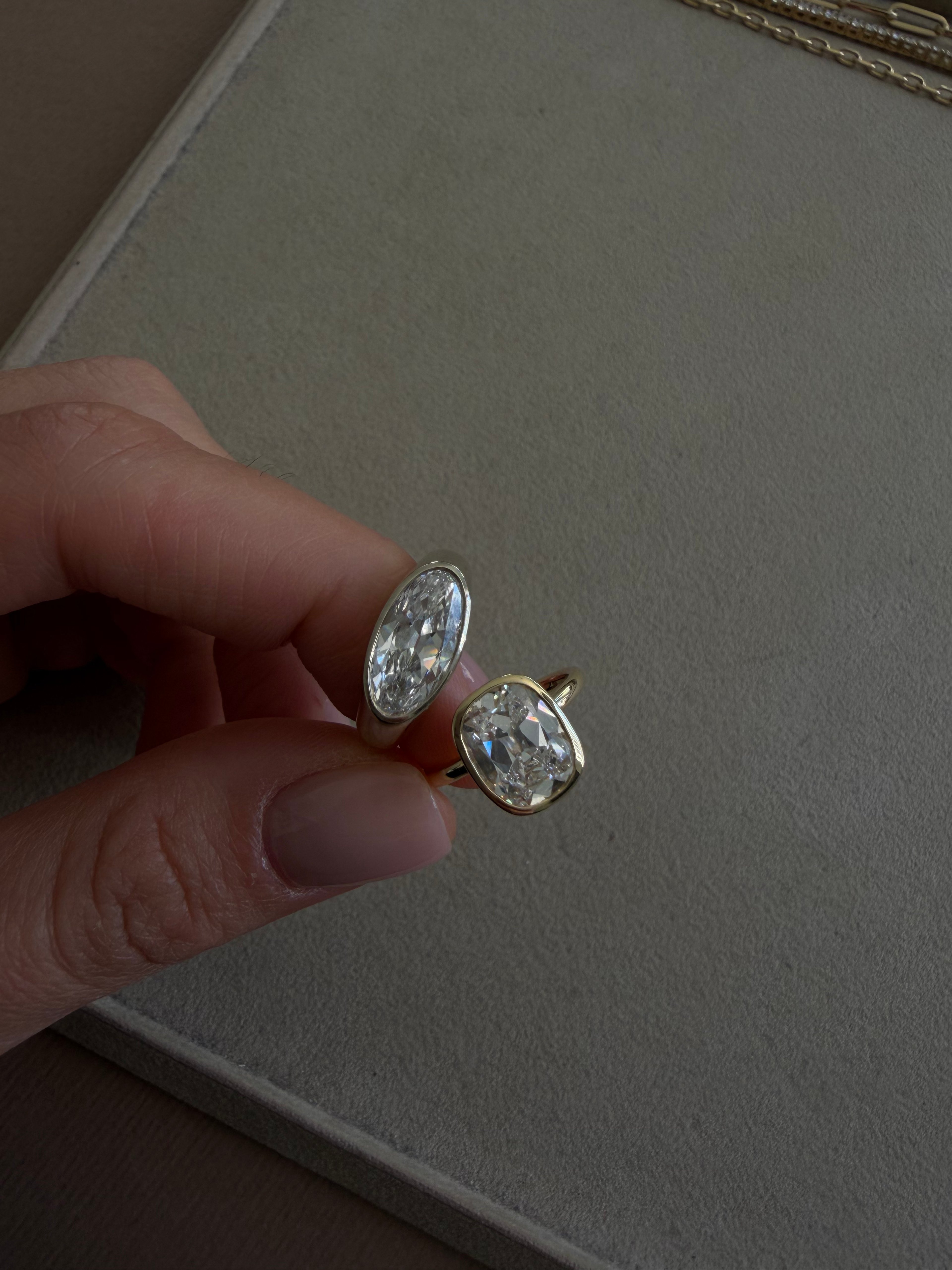 Old Cut Cushion Bezel Ring
