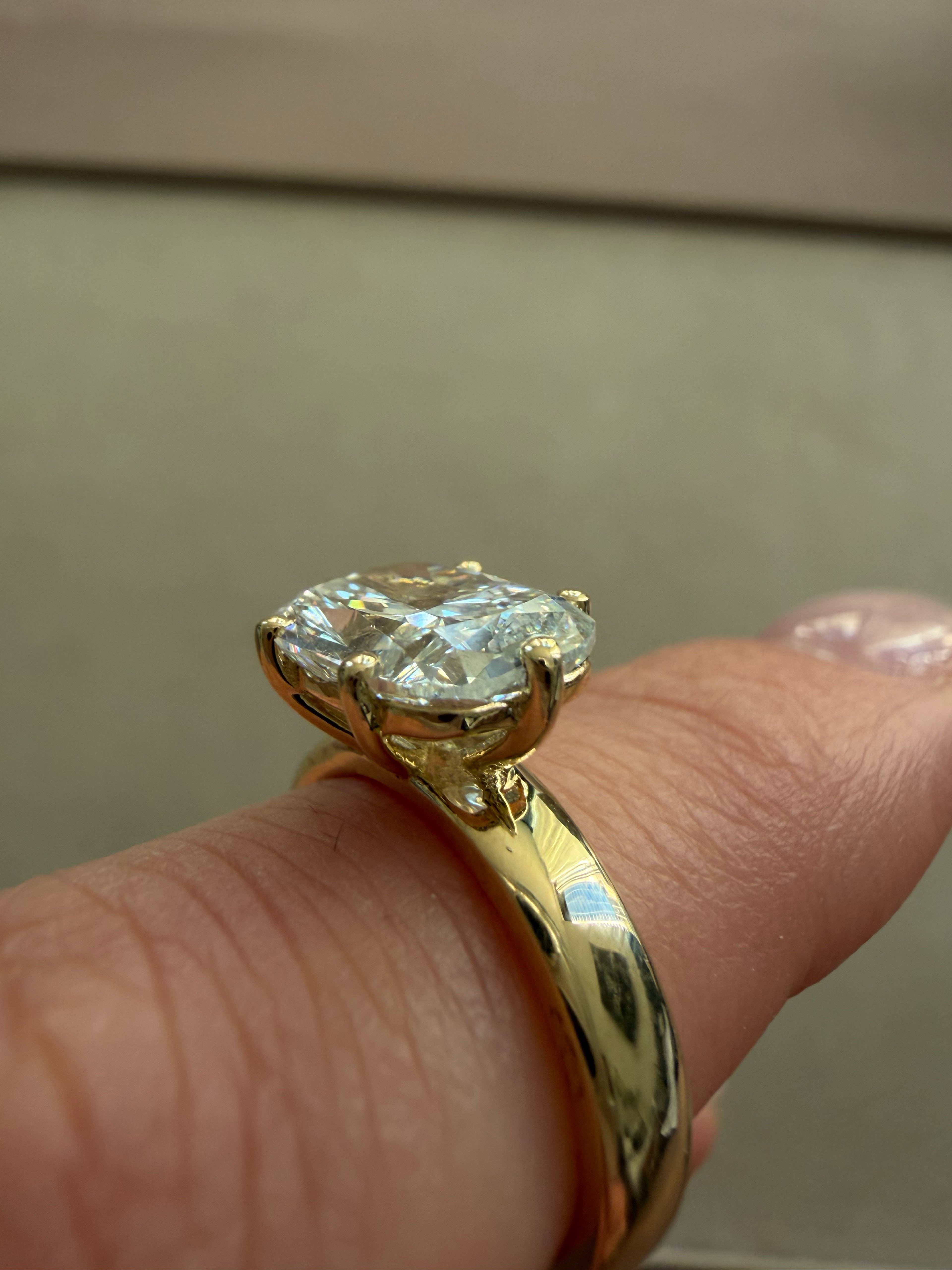 Six Prong Cushion Ring