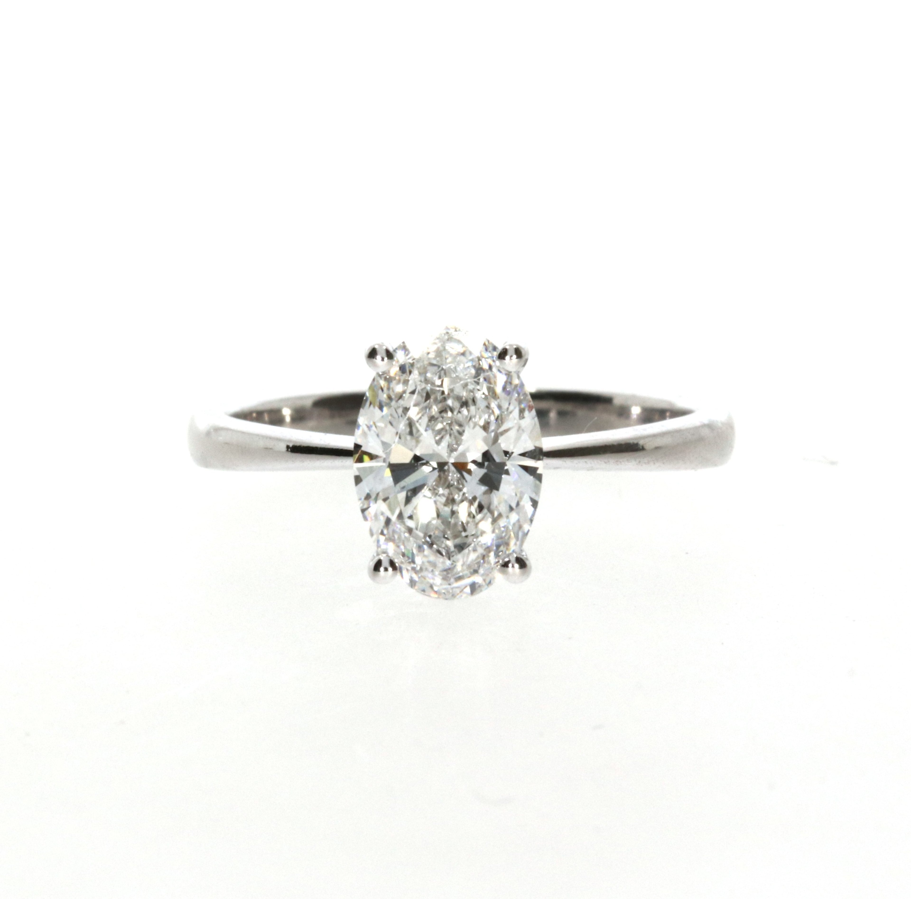 Tapered Oval Solitaire Ring