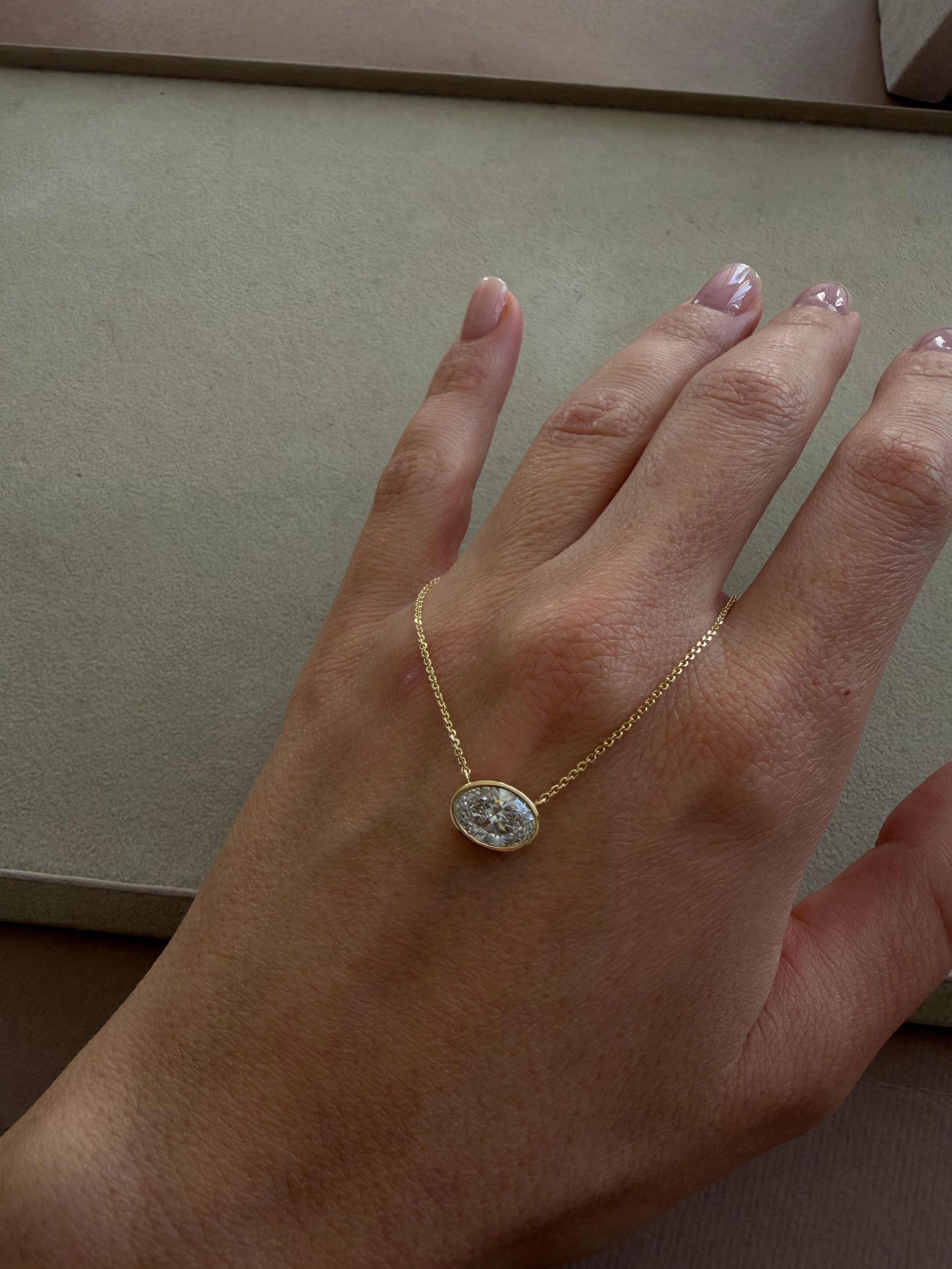 Oval Bezel Necklace