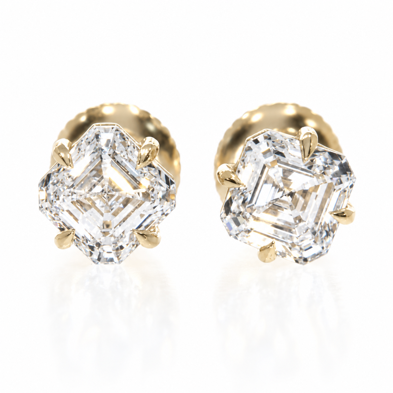 Asscher Prong Earrings