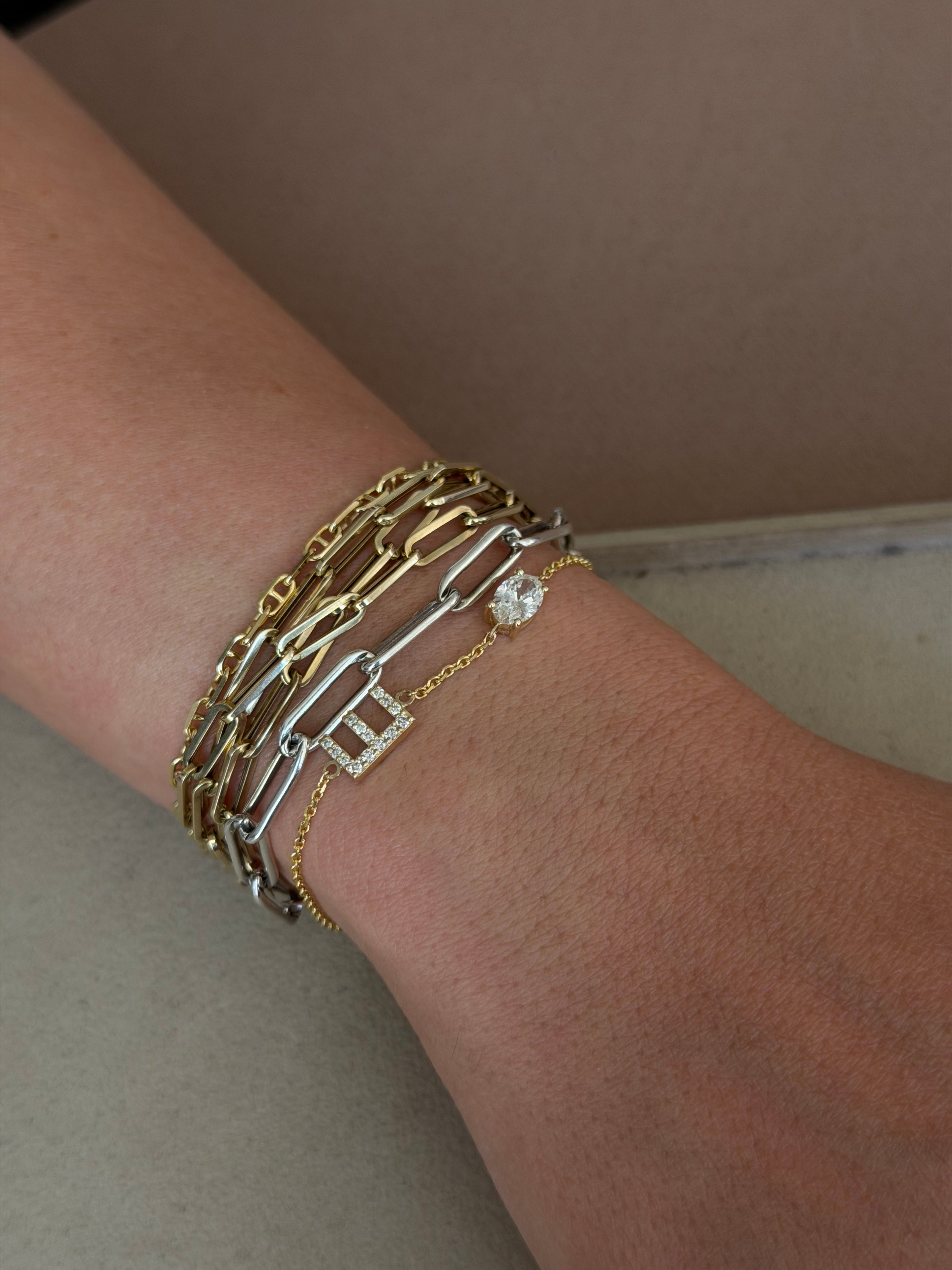 Initial & Oval Diamond Bracelet