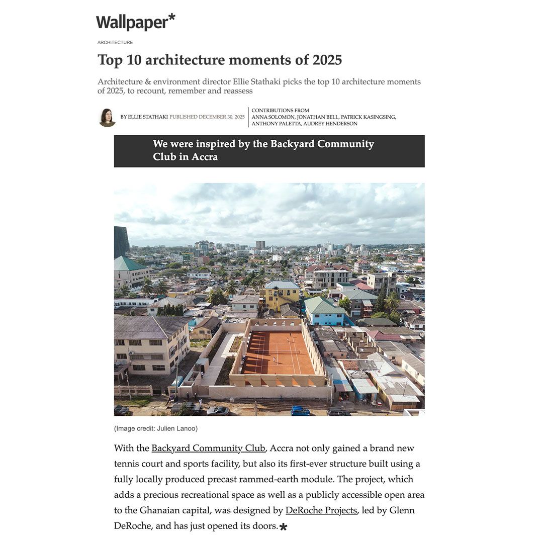 DeRoche Projects, Wallpaper*, Top ten, architecture