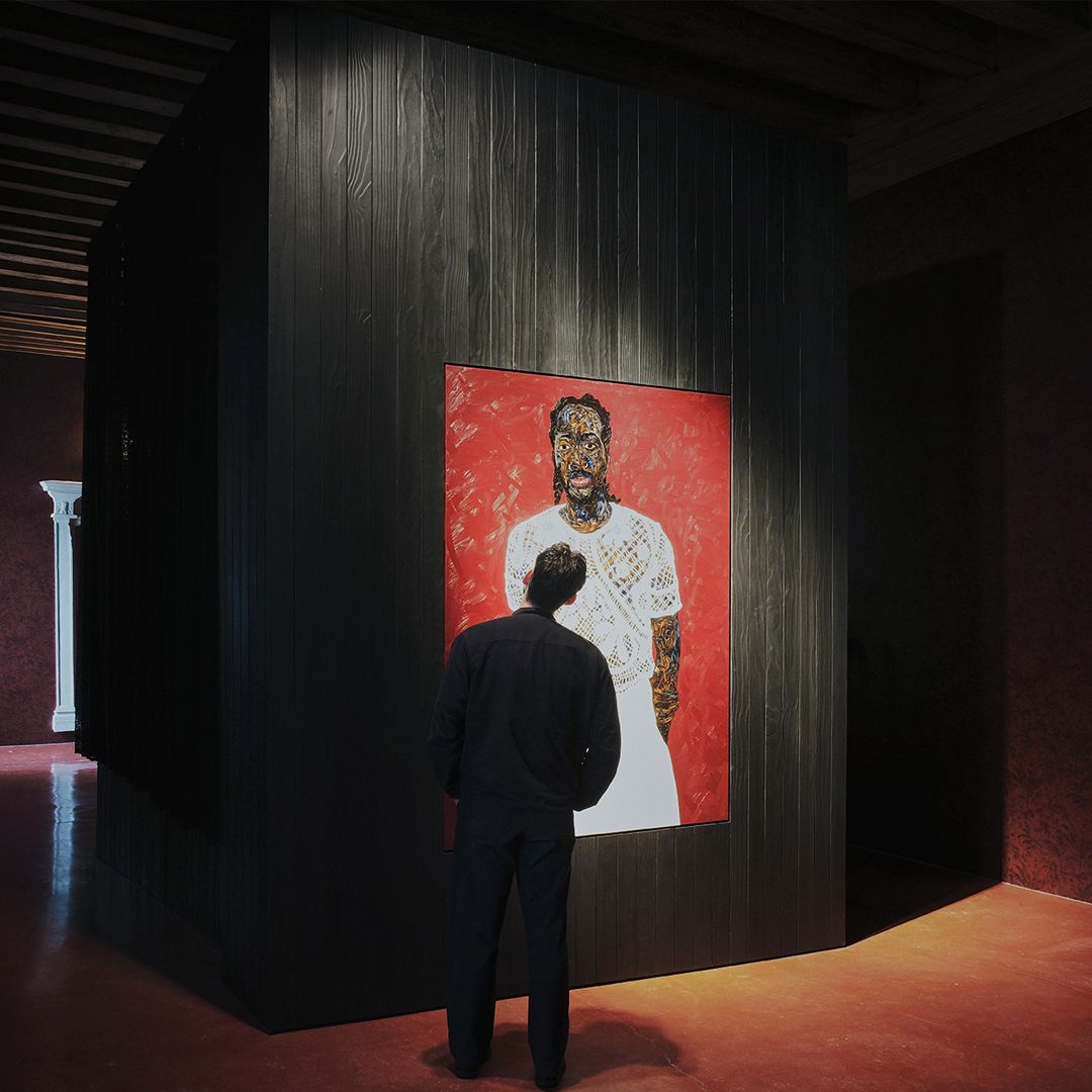 Amoako Boafo, Exhibition, DeRoche Projects, pavilion, Scenography, Venice, Julien Lanoo
