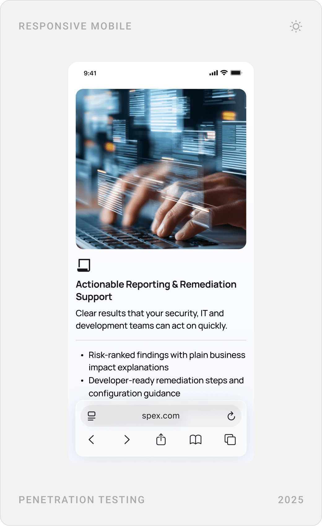 Mobile numbers section, actionable reporting and remediation support, and a “Securing Today’s Critical Systems” section