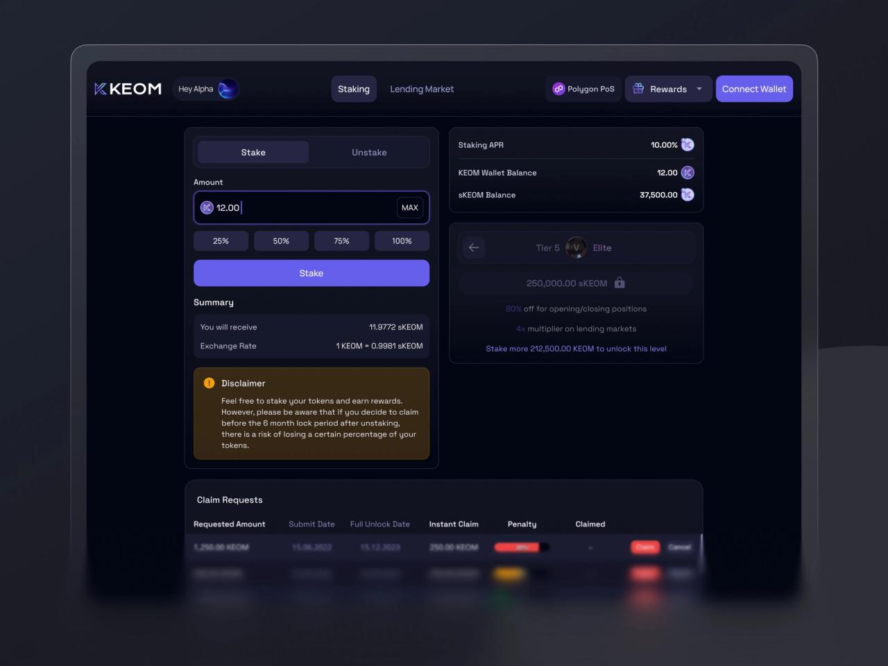 KEOM Protocol · Web3 Staking Tasarımı