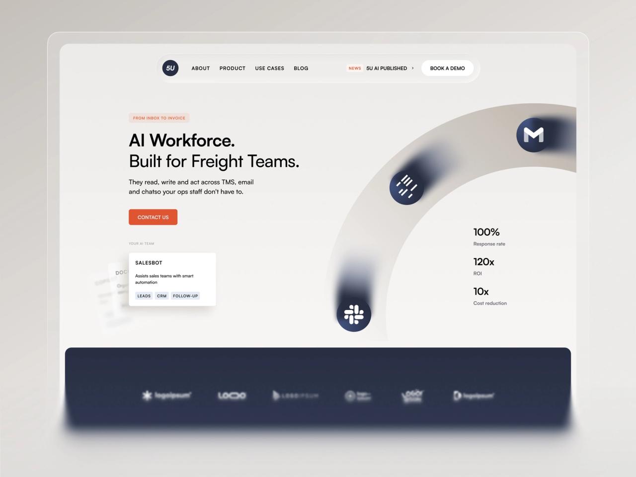 5U AI · Lojistik Landing Page