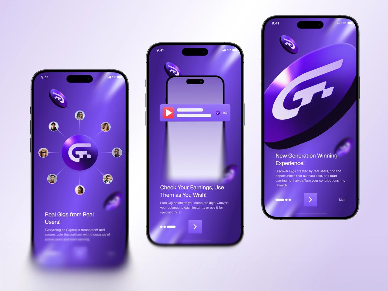 Gigcep · Onboarding Ekranları