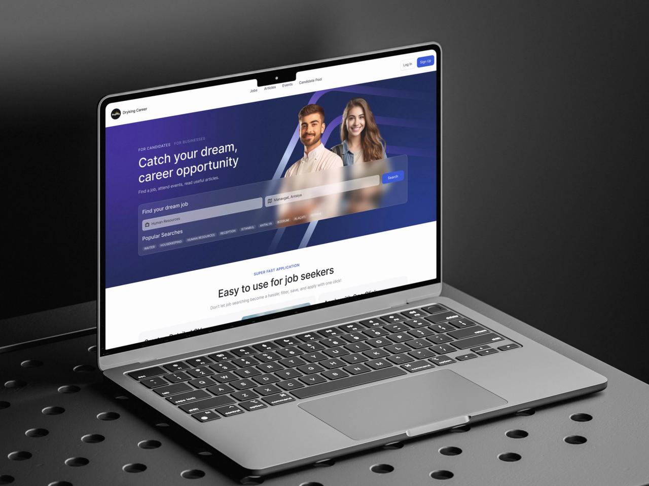 DryKing · Kariyer Platformu Hero Bölümü Tanıtımı