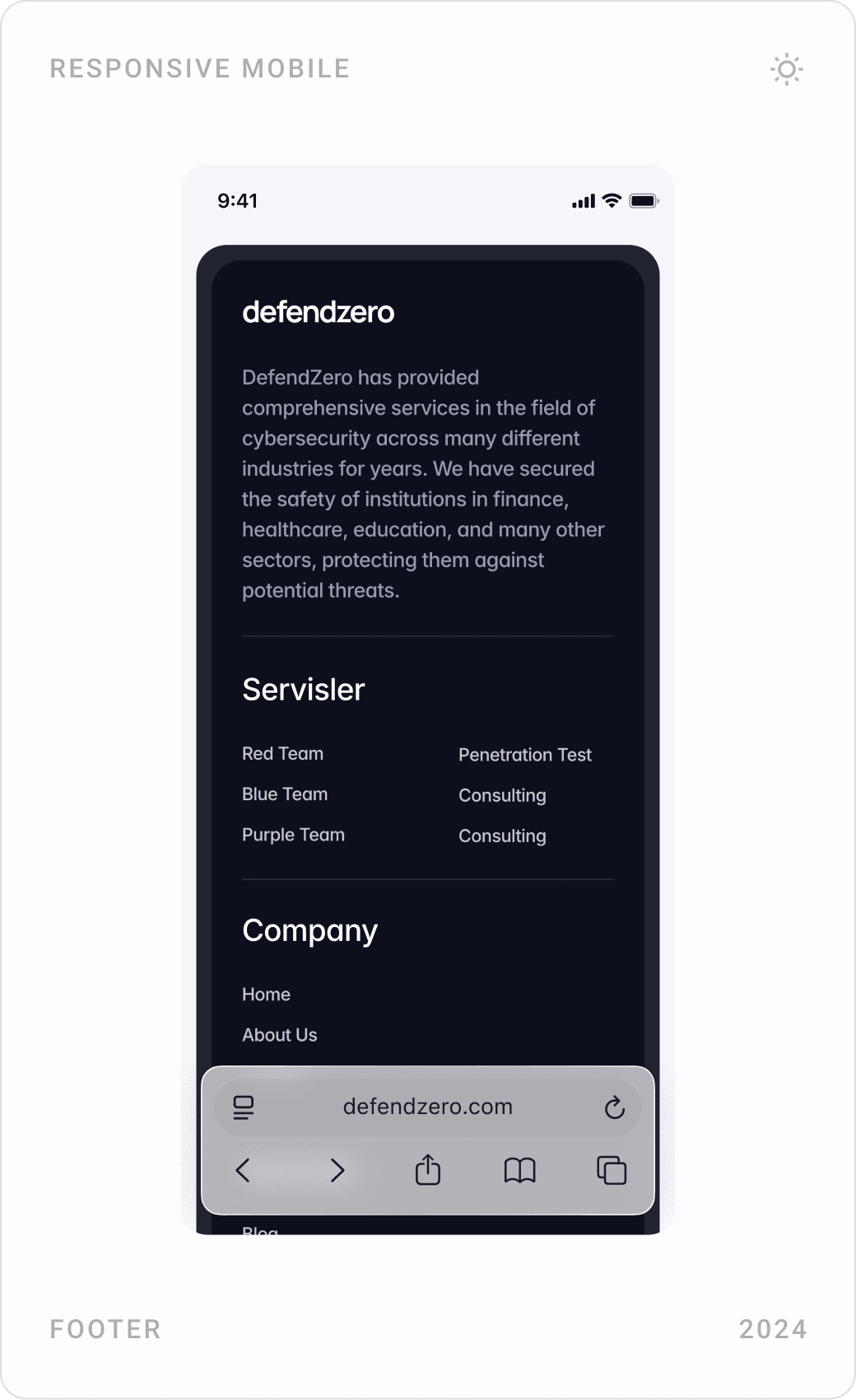 Mobile blog section, FAQ “Let us answer the questions on your mind” accordion, and dark footer with services and company links