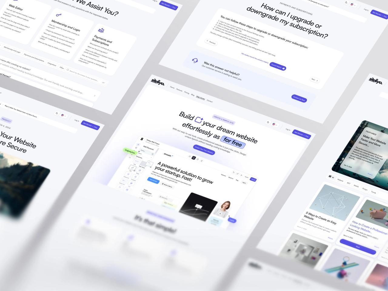 Siteliyo · Site Oluşturucu Açık Tema Sayfaları