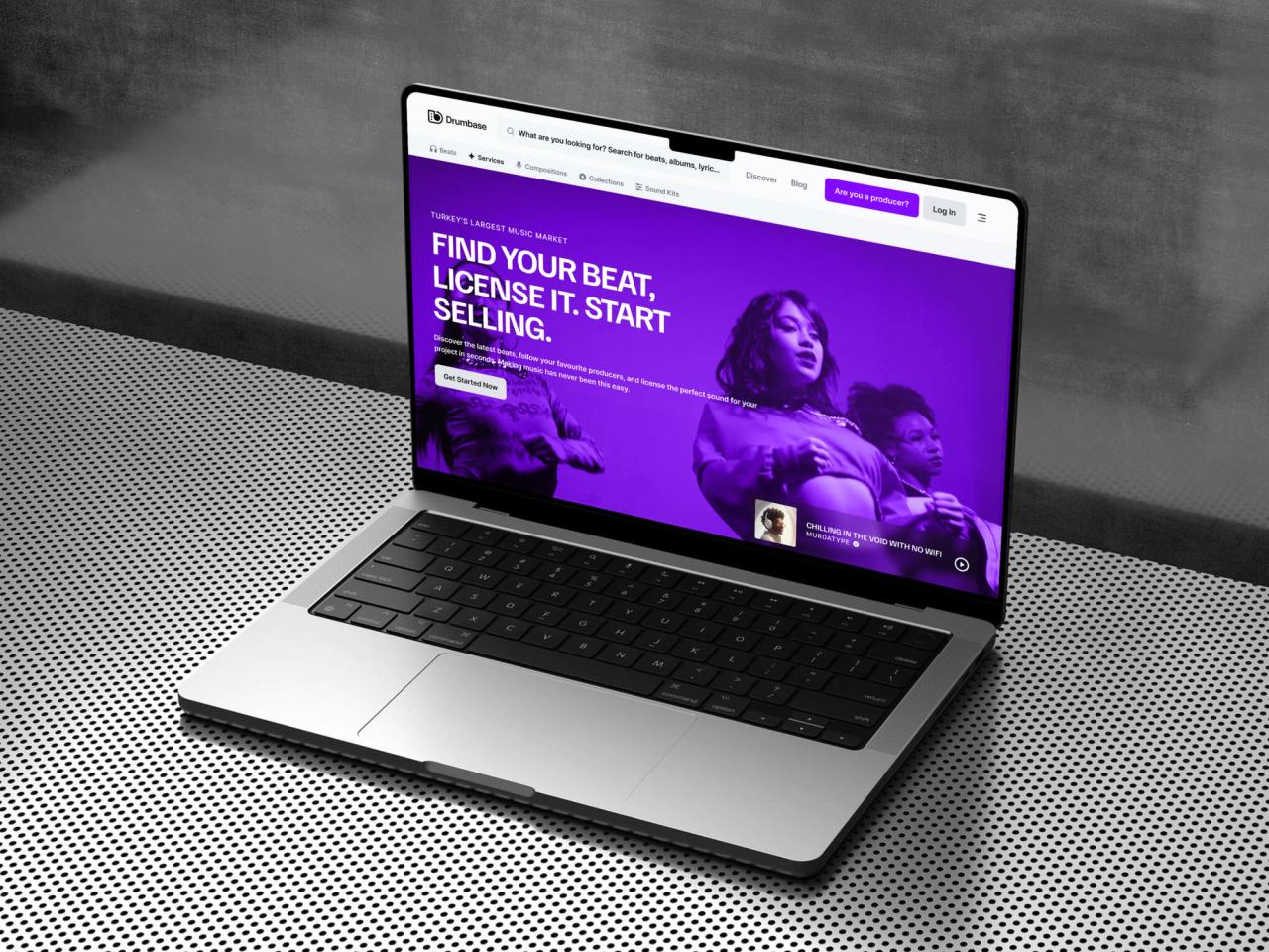 Drumbase · Beat Pazaryeri Laptop Görünümü