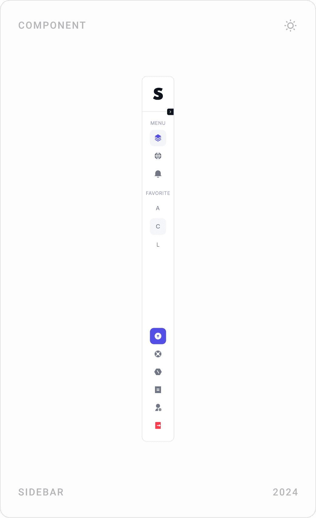 Dashboard components: sort dropdown, collapsed icon sidebar and workspace switcher with a “New Workspace” button