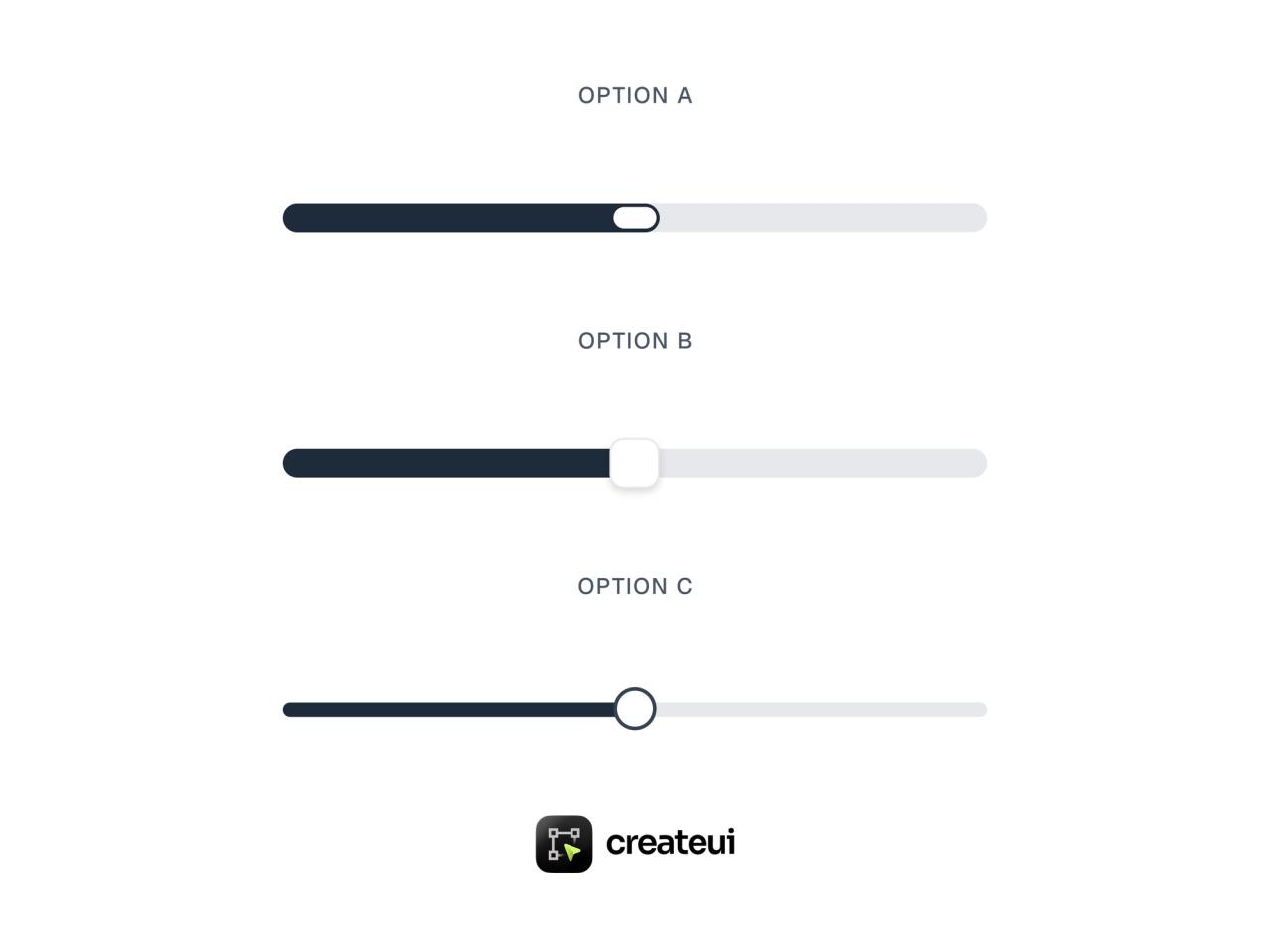 Two design options side by side for the Pagination and Slider components