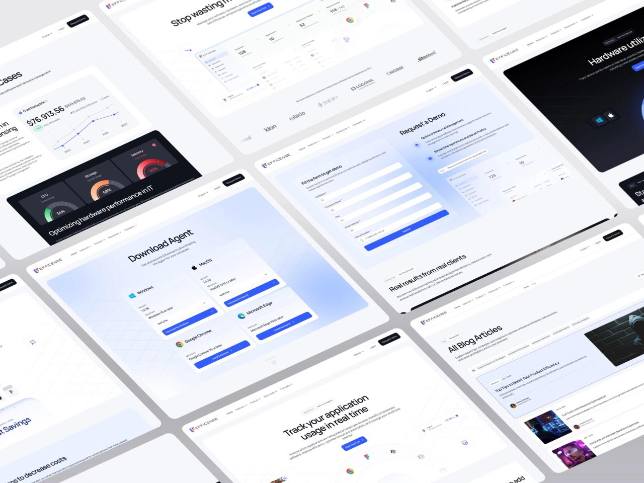 Efficense · B2B Landing Page Bölümleri