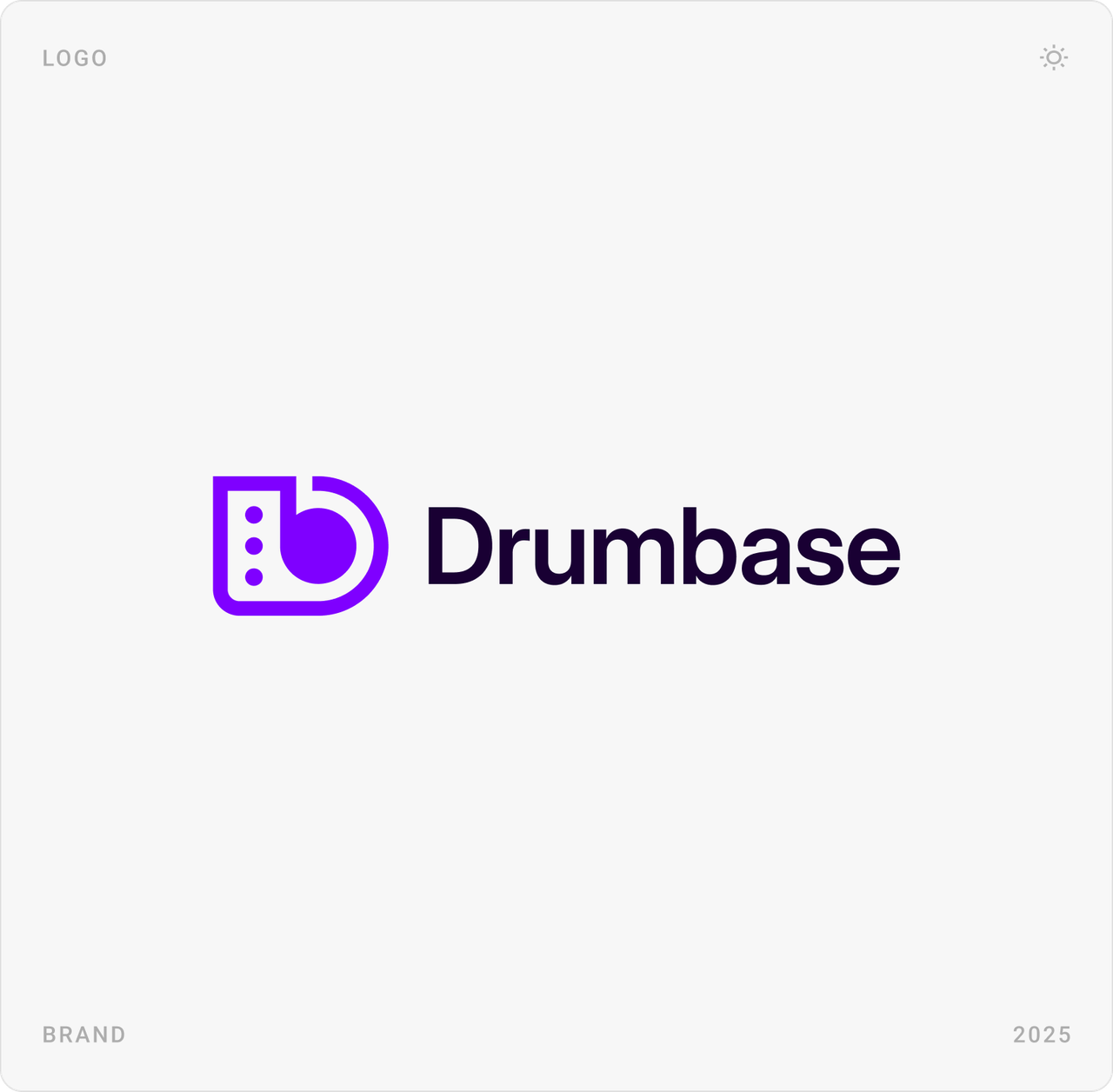 Drumbase app icon in purple gradient and the Drumbase logo with its “b” drum-pad mark